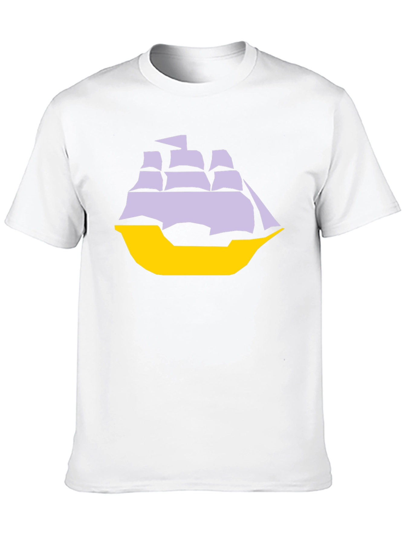 Sailboat Graphic Tee - Black Cotton Blend T-Shirt