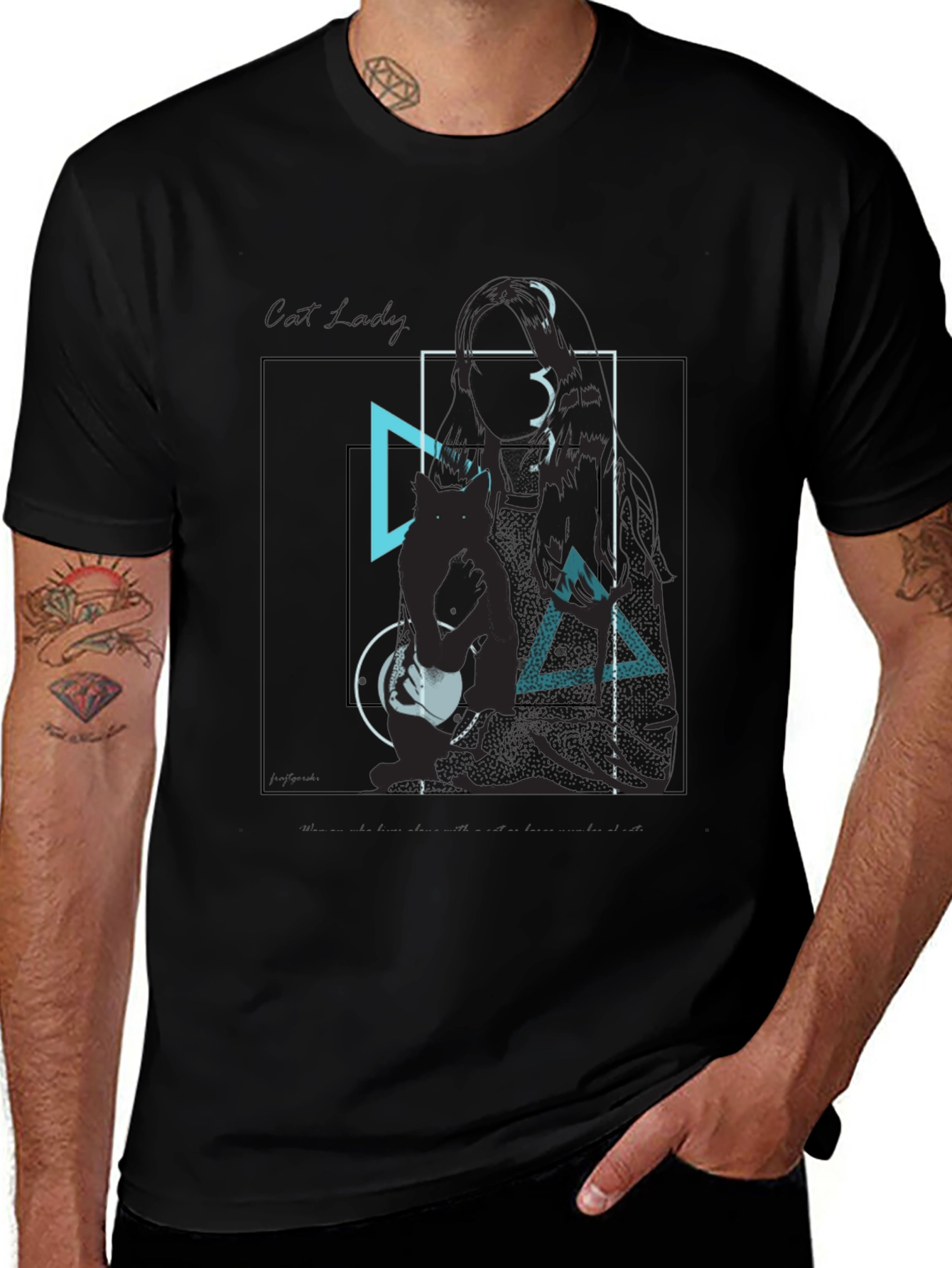 Abstract Graphic Black T-Shirt - Modern Streetwear