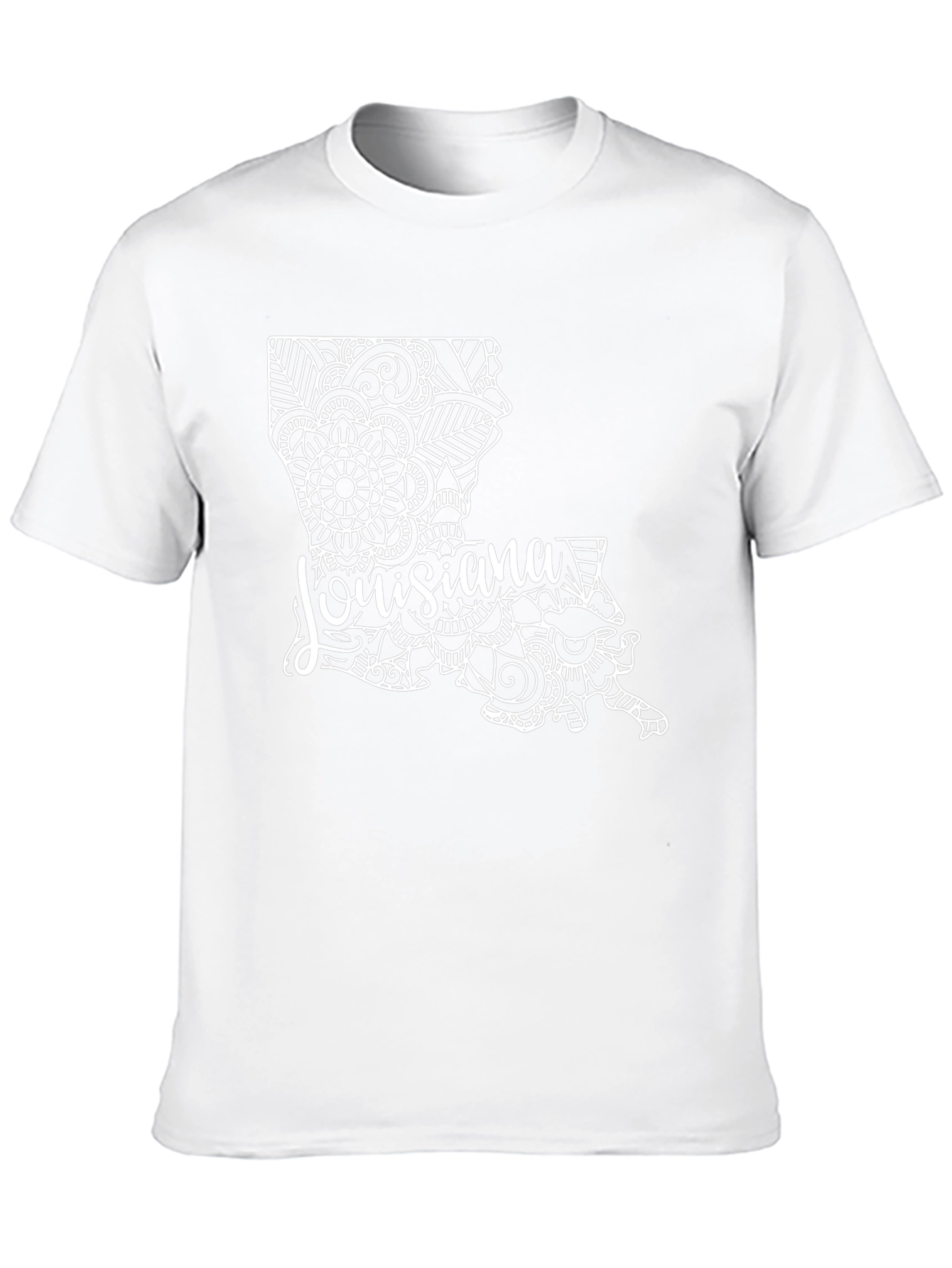 Louisiana State Mandala Design Black T-Shirt