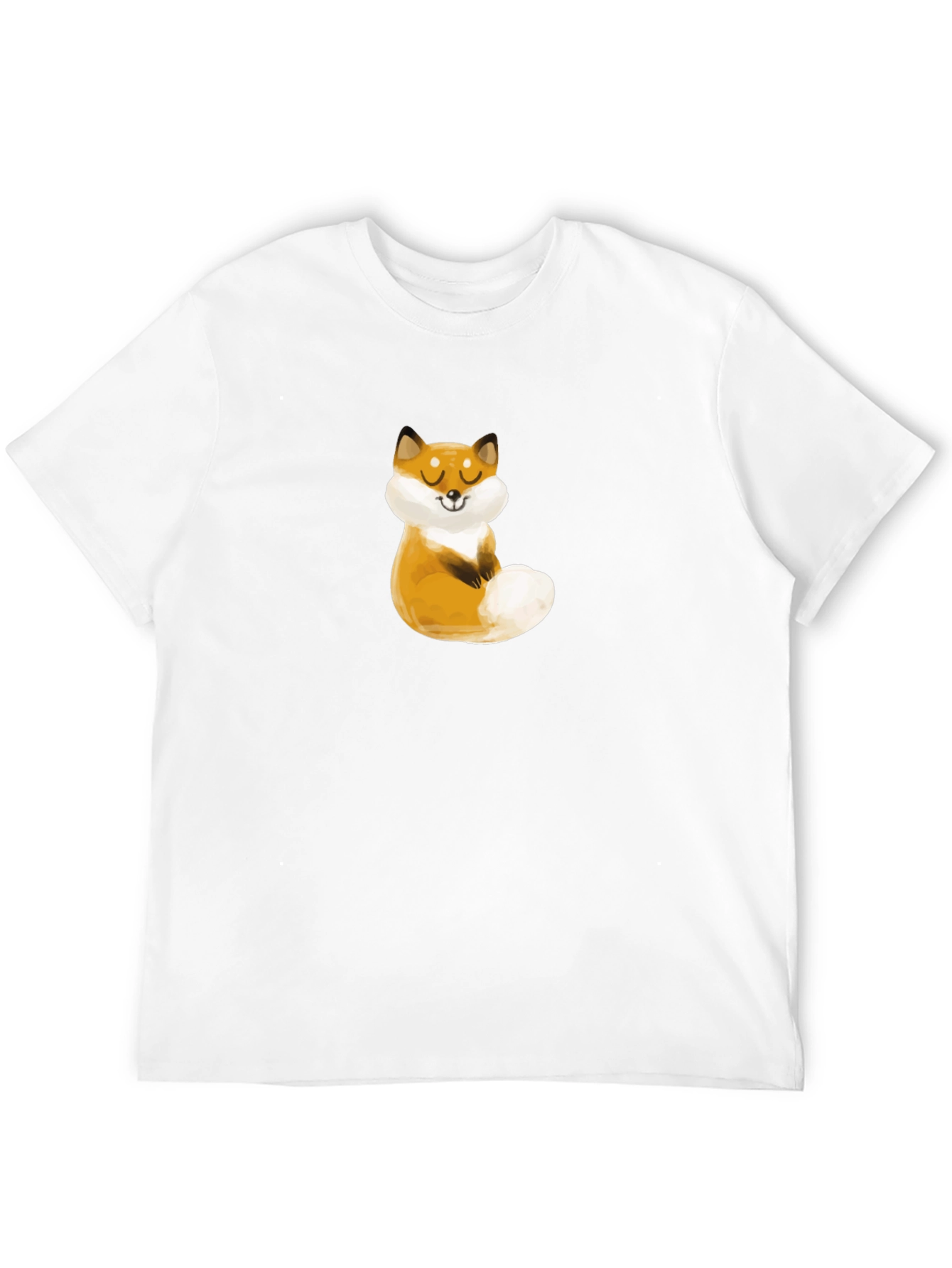 Cute Fox Graphic Black T-Shirt