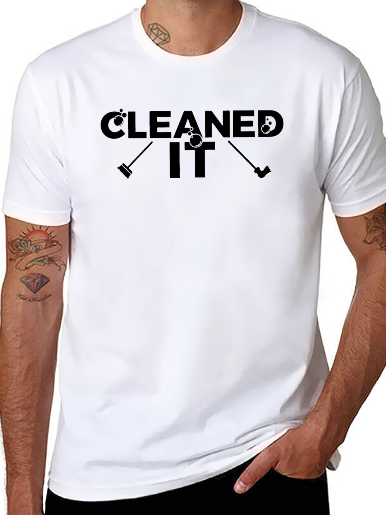 Cleaned It T-Shirt Funny Cleaning Tee