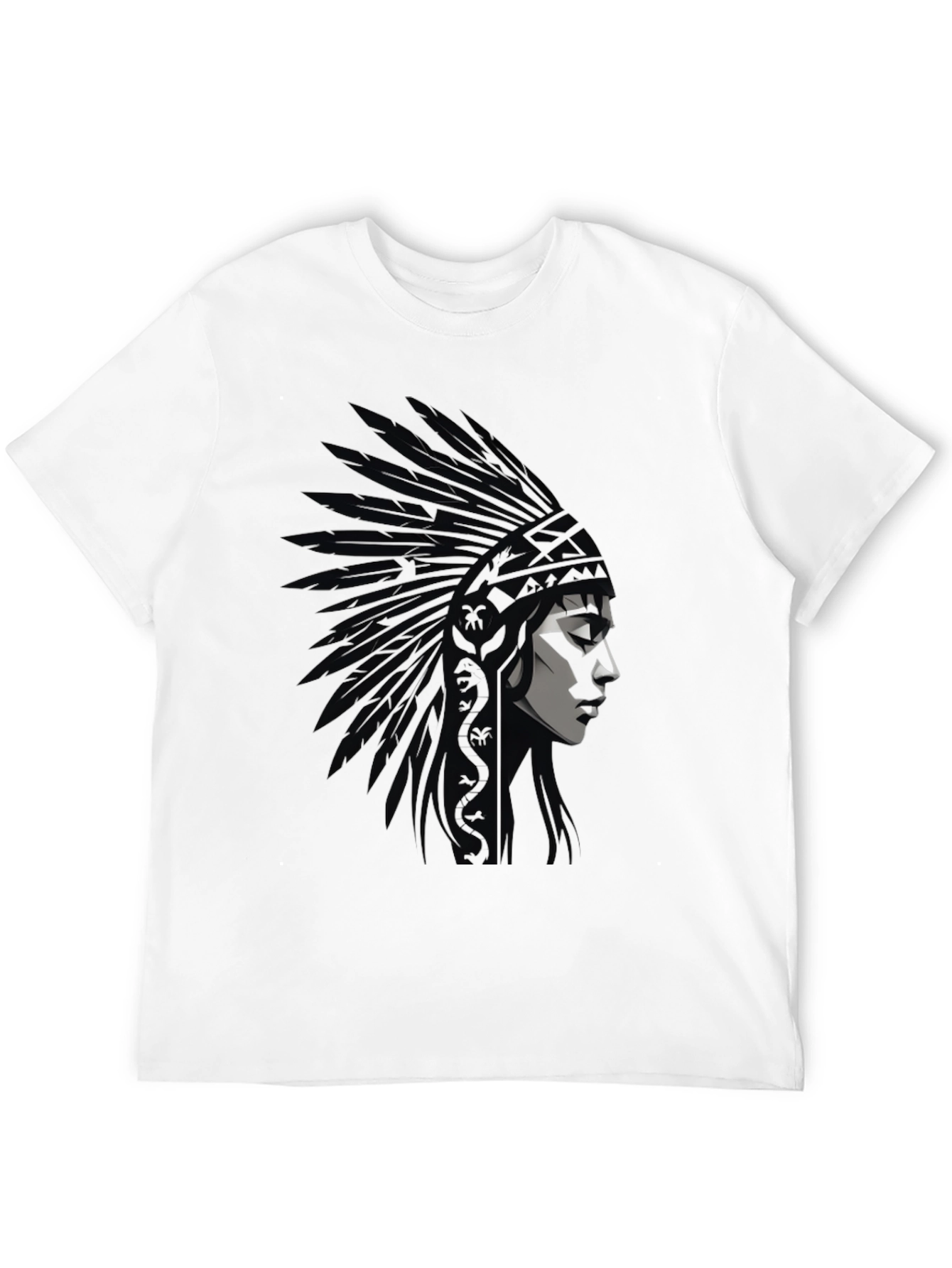Native American Headdress Graphic Black T-Shirt