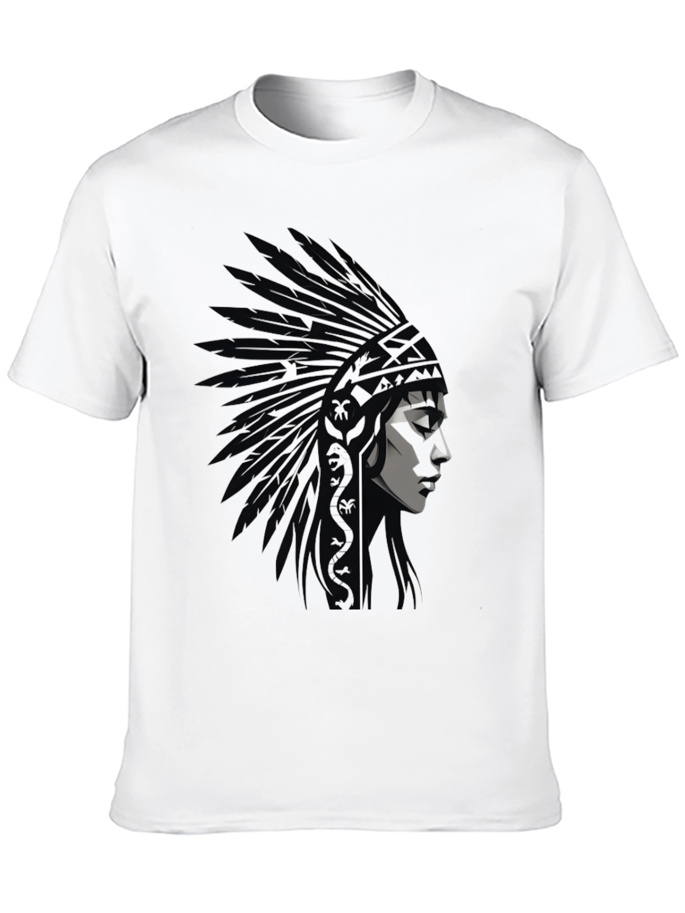 Native American Headdress Graphic Black T-Shirt