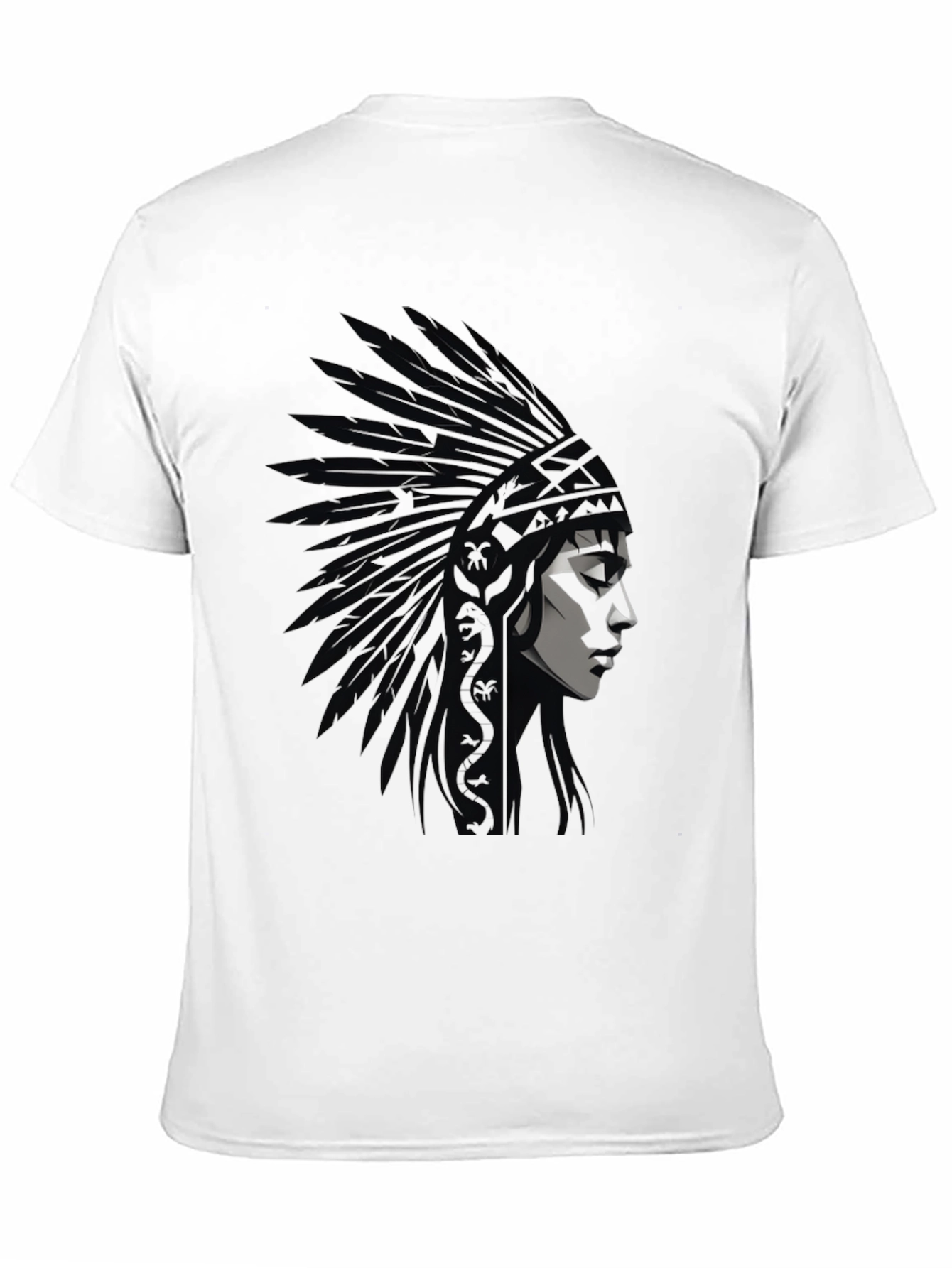 Native American Headdress Graphic Black T-Shirt