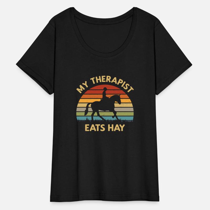 My Therapist Eats Hay Retro Horse Lover Rider Gift