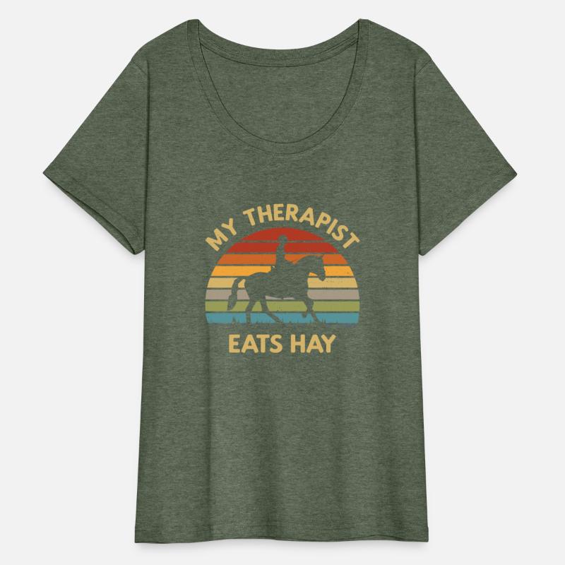 My Therapist Eats Hay Retro Horse Lover Rider Gift