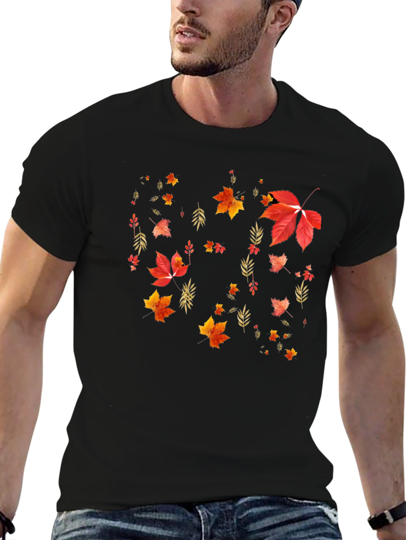 Autumn Leaves Graphic T-Shirt - Stylish Fall Design