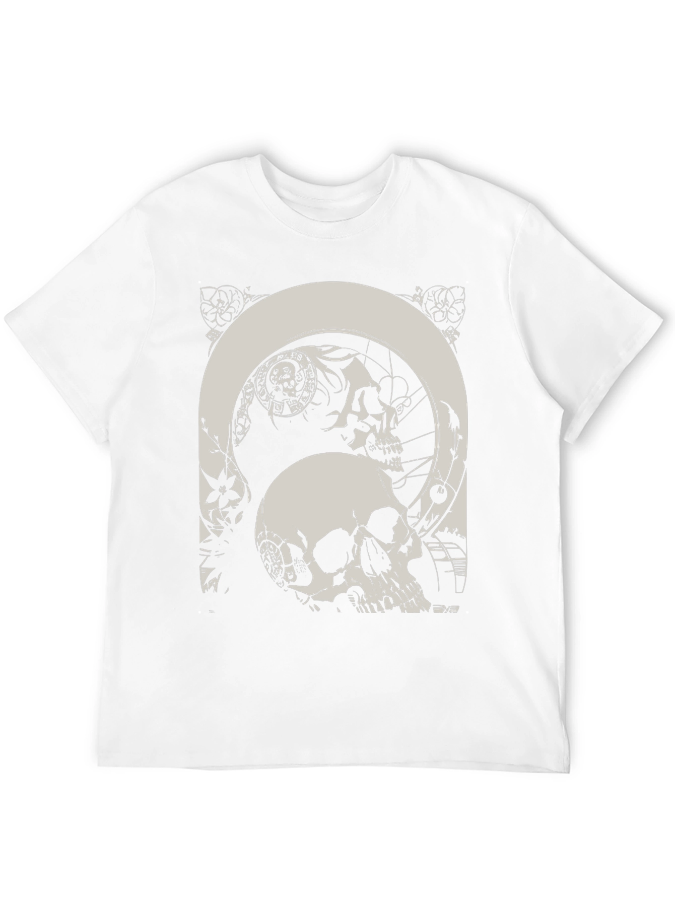 Skull Graphic T-Shirt - Gothic Style Black Tee