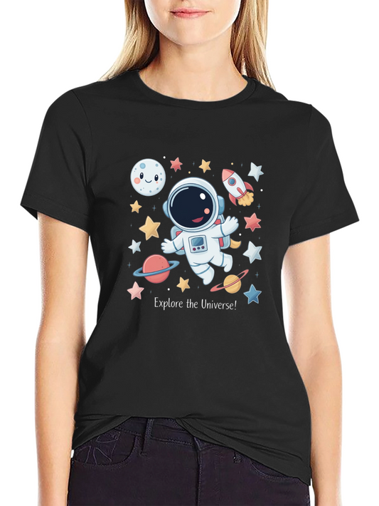 Explore the Universe T-Shirt - Astronaut & Space Design