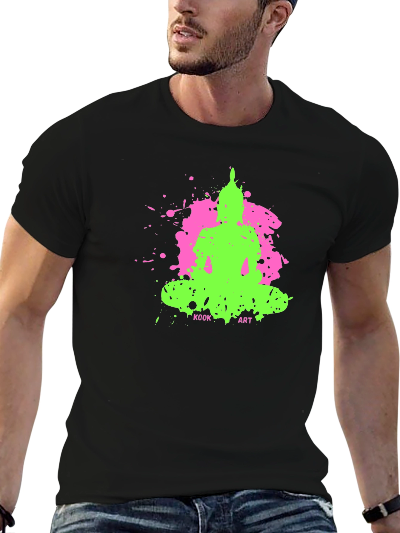 Vibrant Buddha Graphic Tee - Kook Art Design