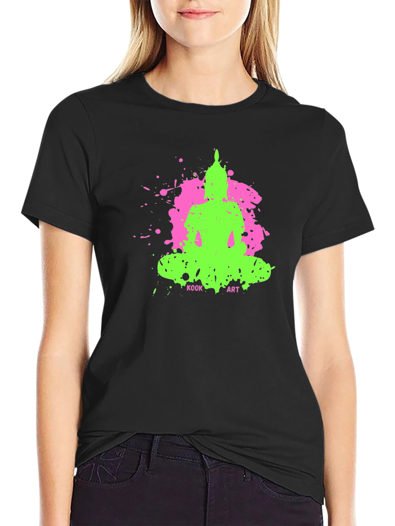 Vibrant Buddha Graphic Tee - Kook Art Design