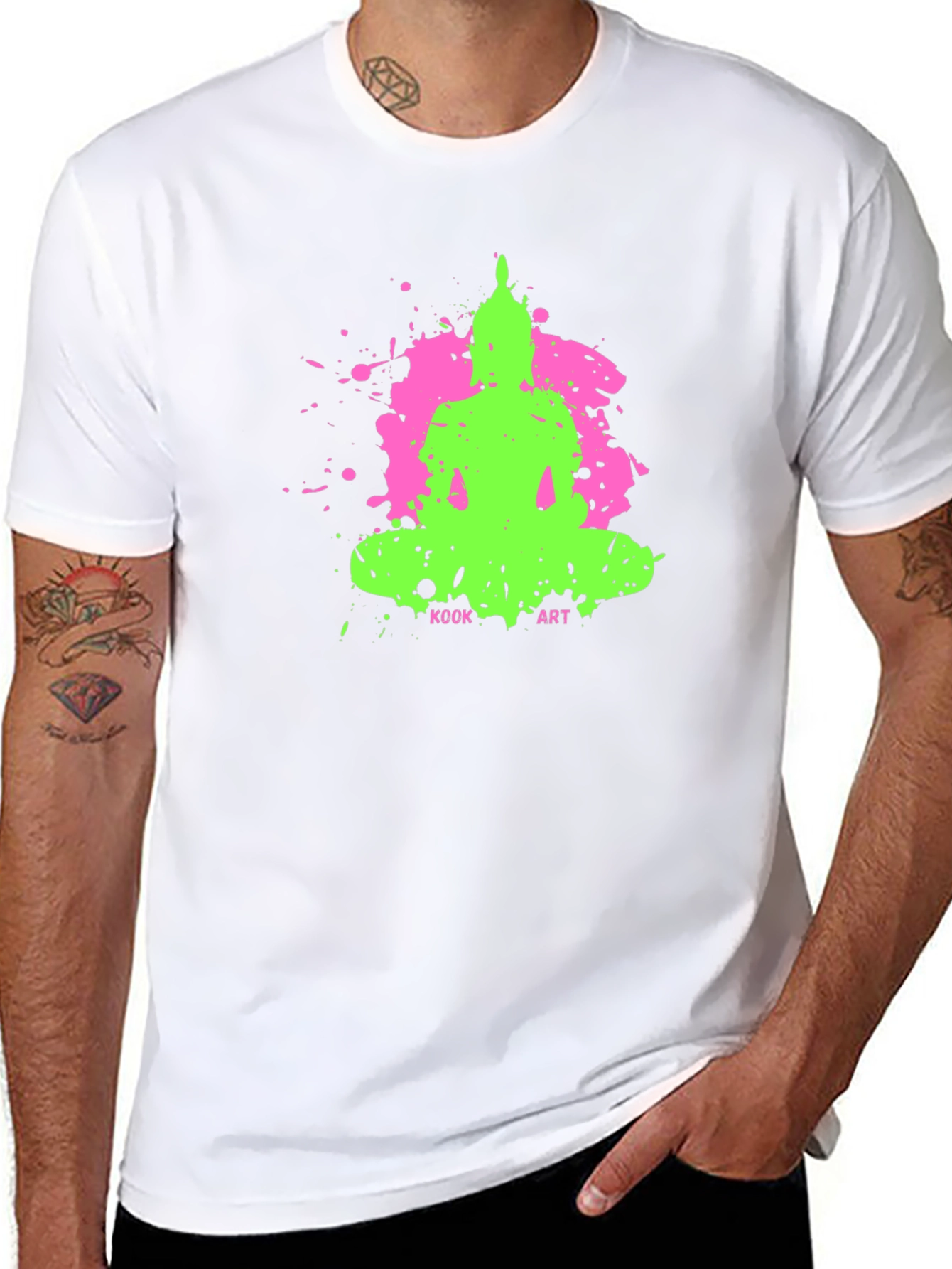 Vibrant Buddha Graphic Tee - Kook Art Design