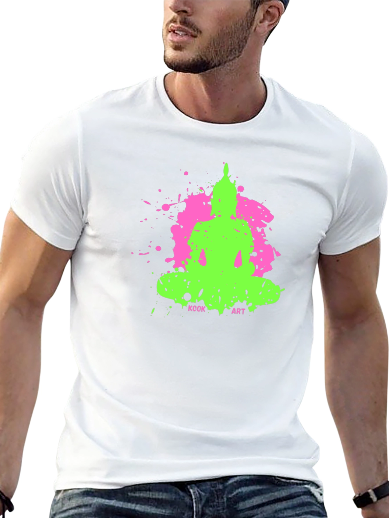 Vibrant Buddha Graphic Tee - Kook Art Design