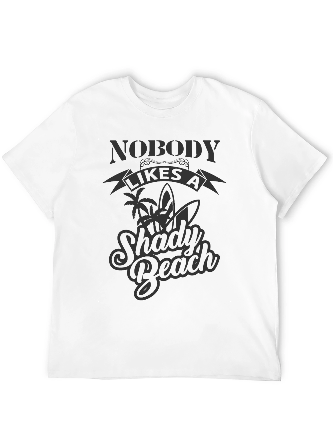 Shady Beach Graphic Tee - Mens Black T-Shirt