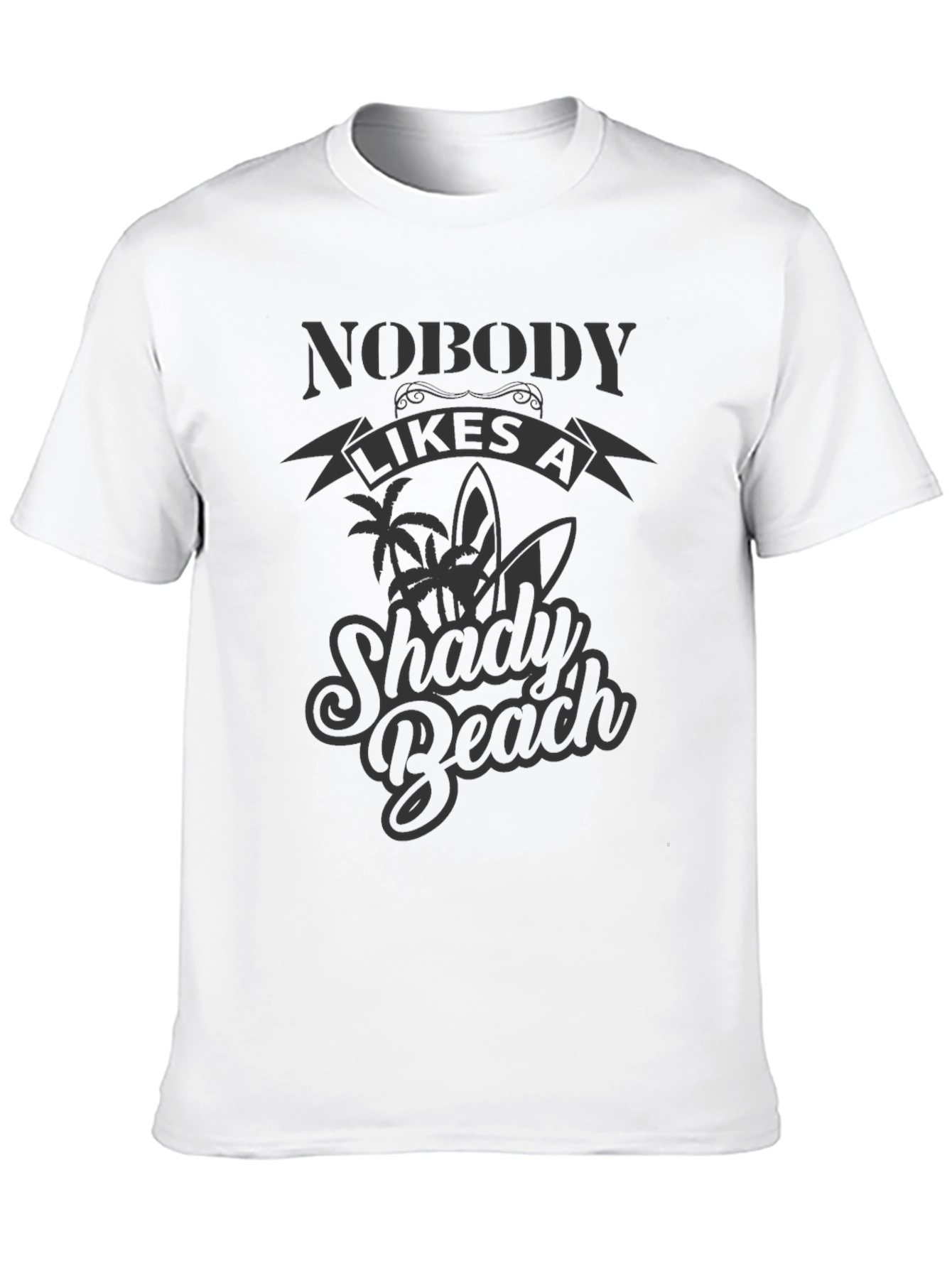 Shady Beach Graphic Tee - Mens Black T-Shirt