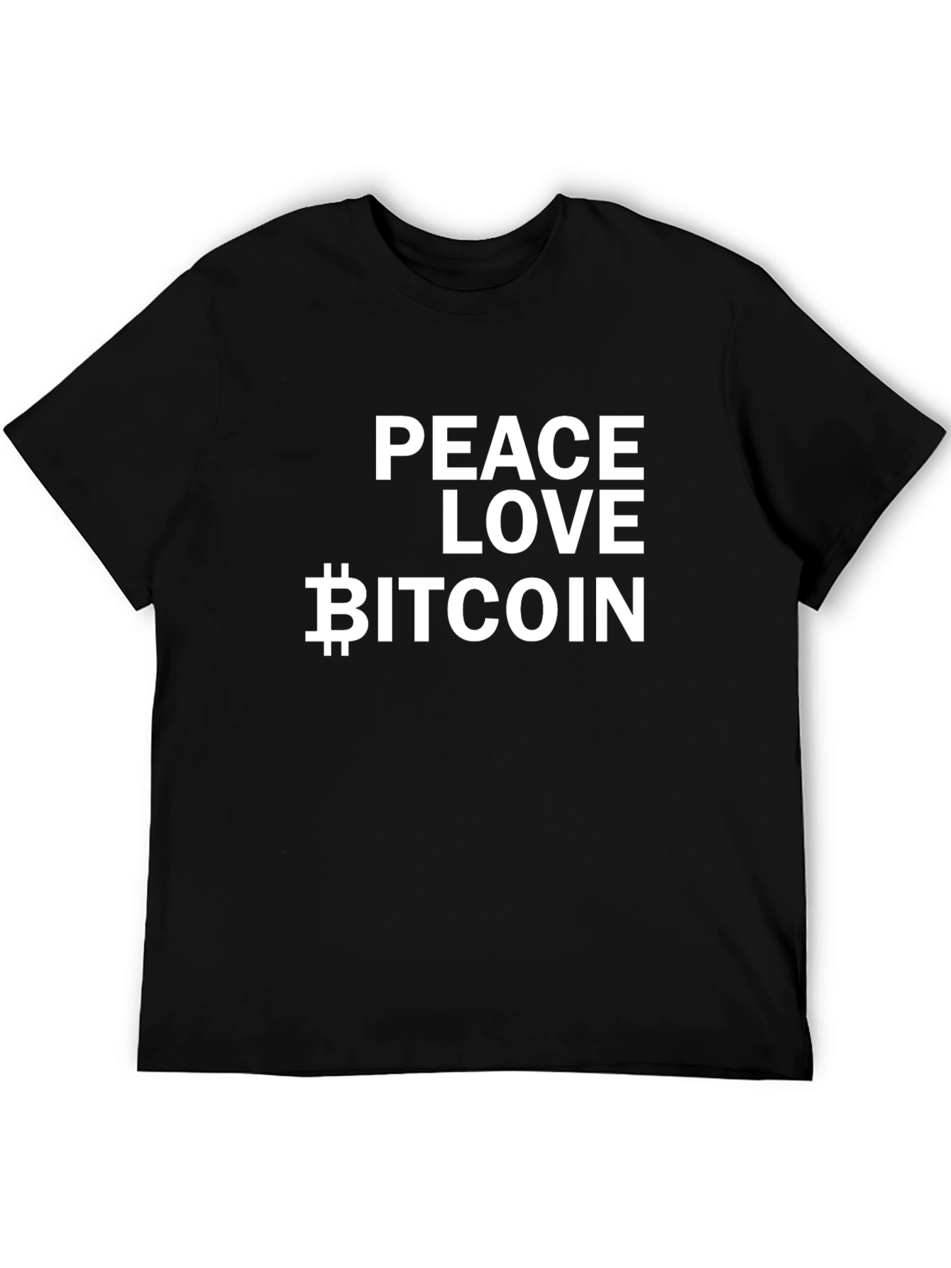 Peace Love Bitcoin Black T-Shirt