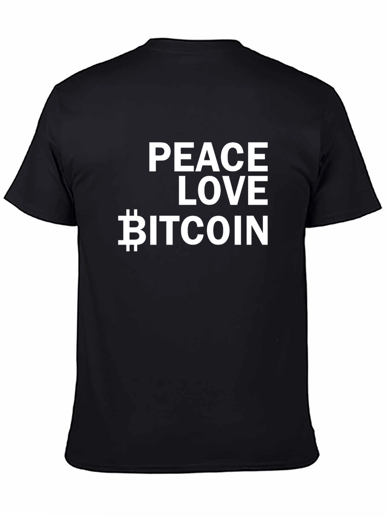 Peace Love Bitcoin Black T-Shirt