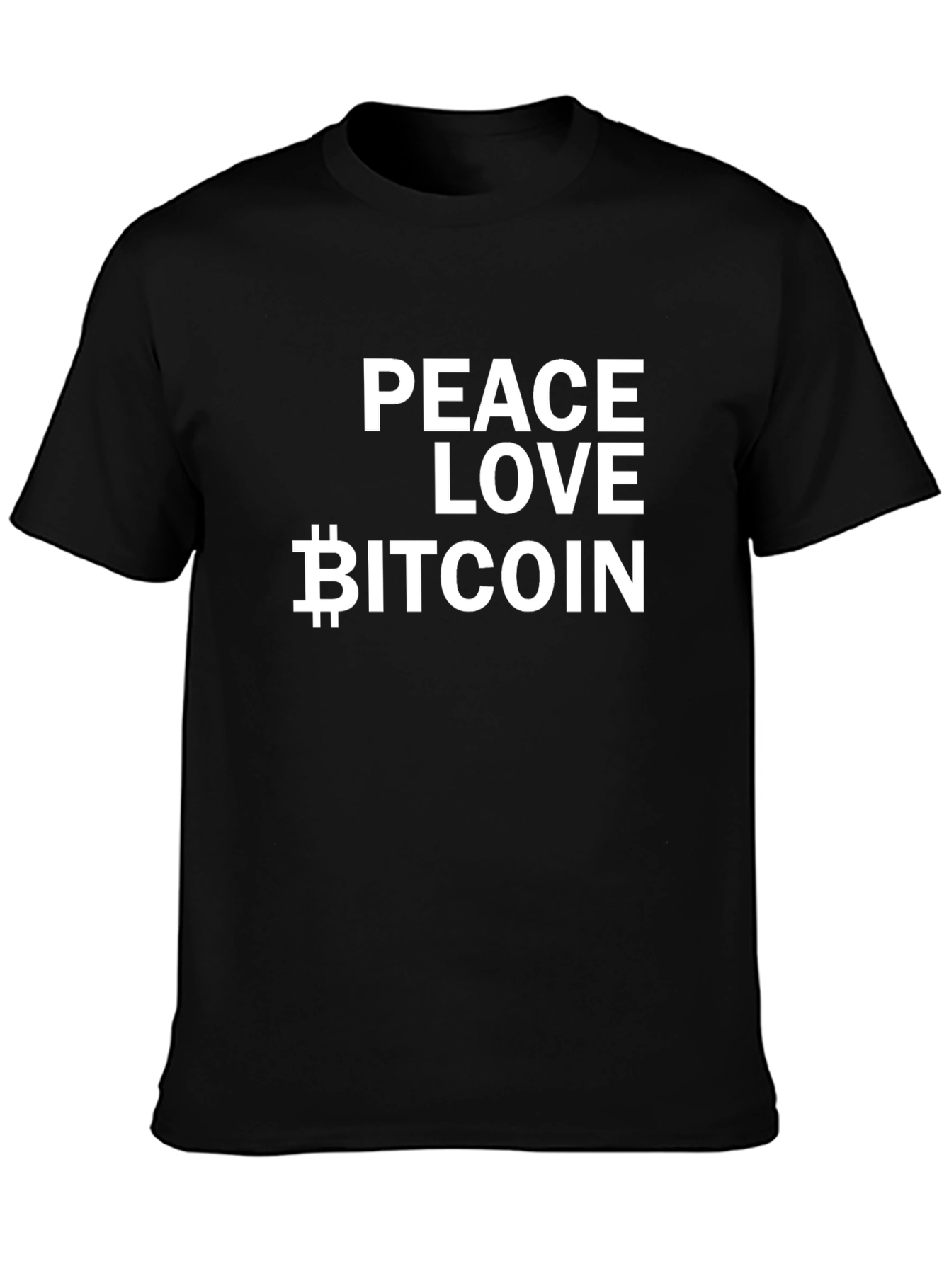Peace Love Bitcoin Black T-Shirt