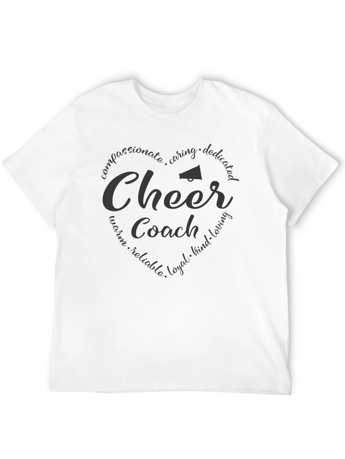 Cheer Coach Heart Design T-Shirt