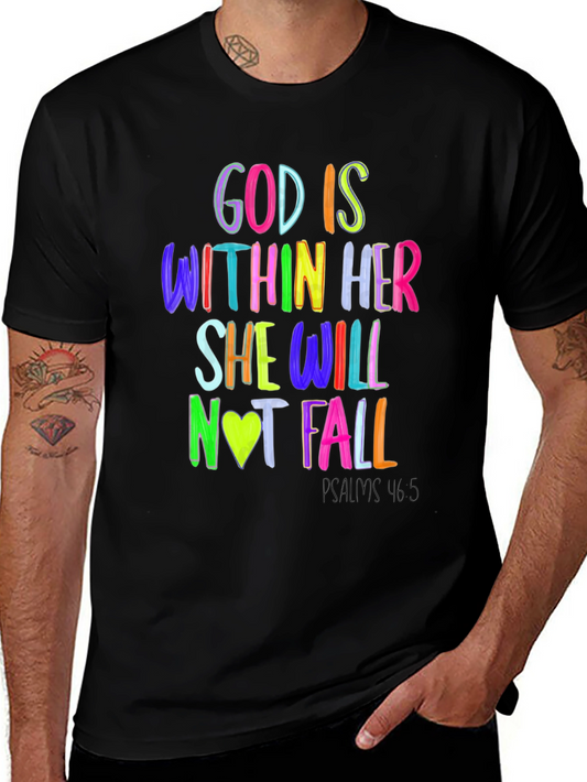 God is Within Her T-Shirt Colorful Christian Apparel
