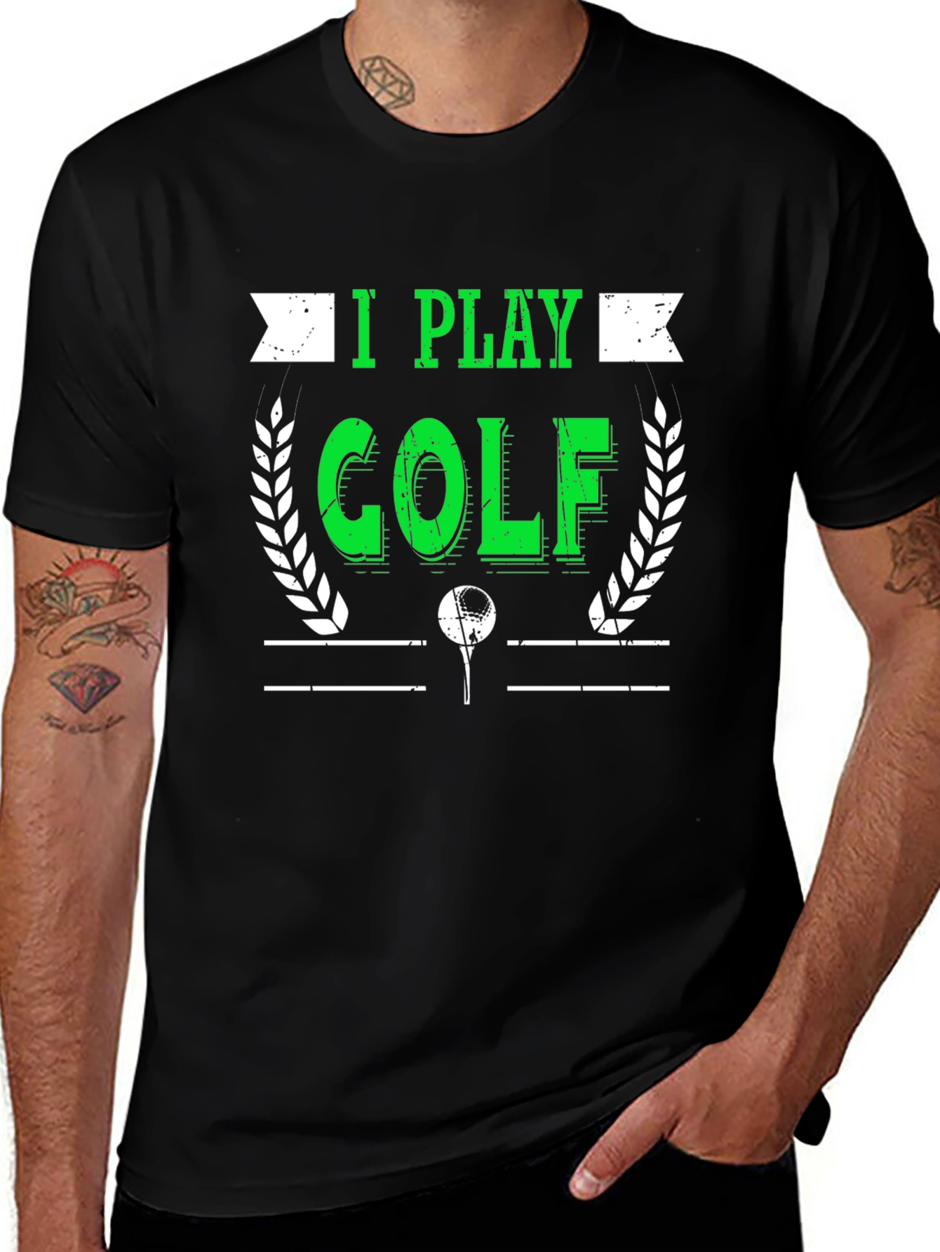 I Play Golf Graphic T-Shirt - Black Tee
