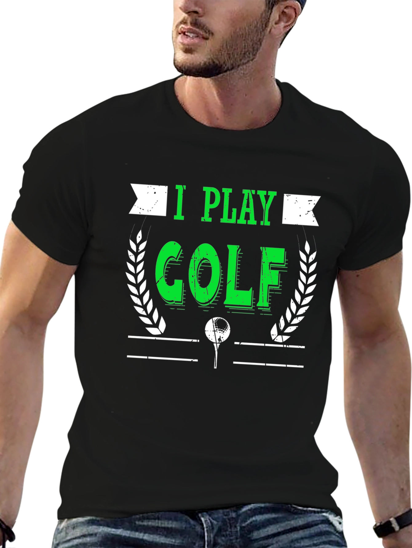 I Play Golf Graphic T-Shirt - Black Tee