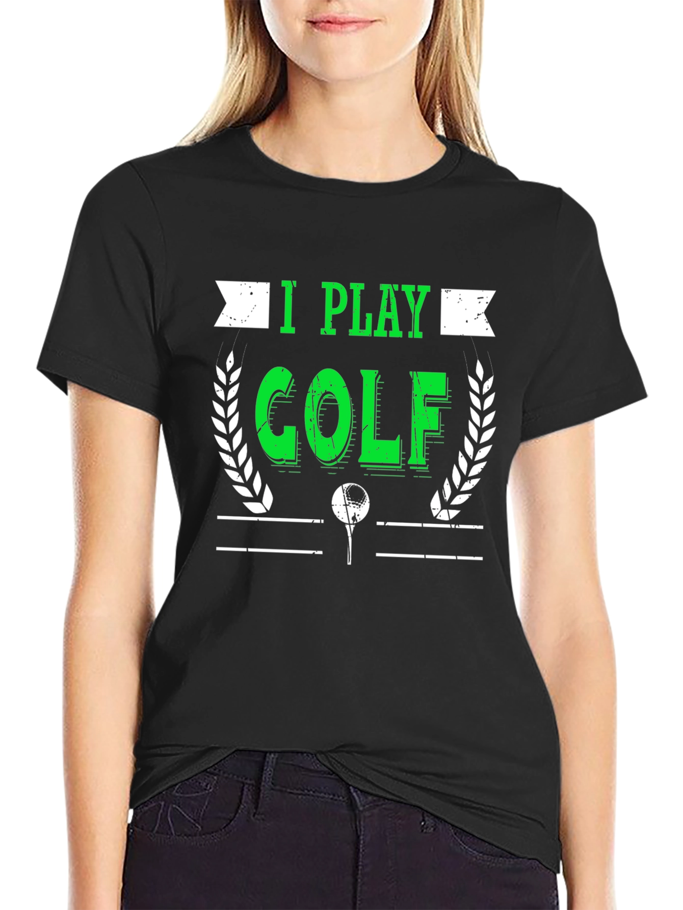 I Play Golf Graphic T-Shirt - Black Tee