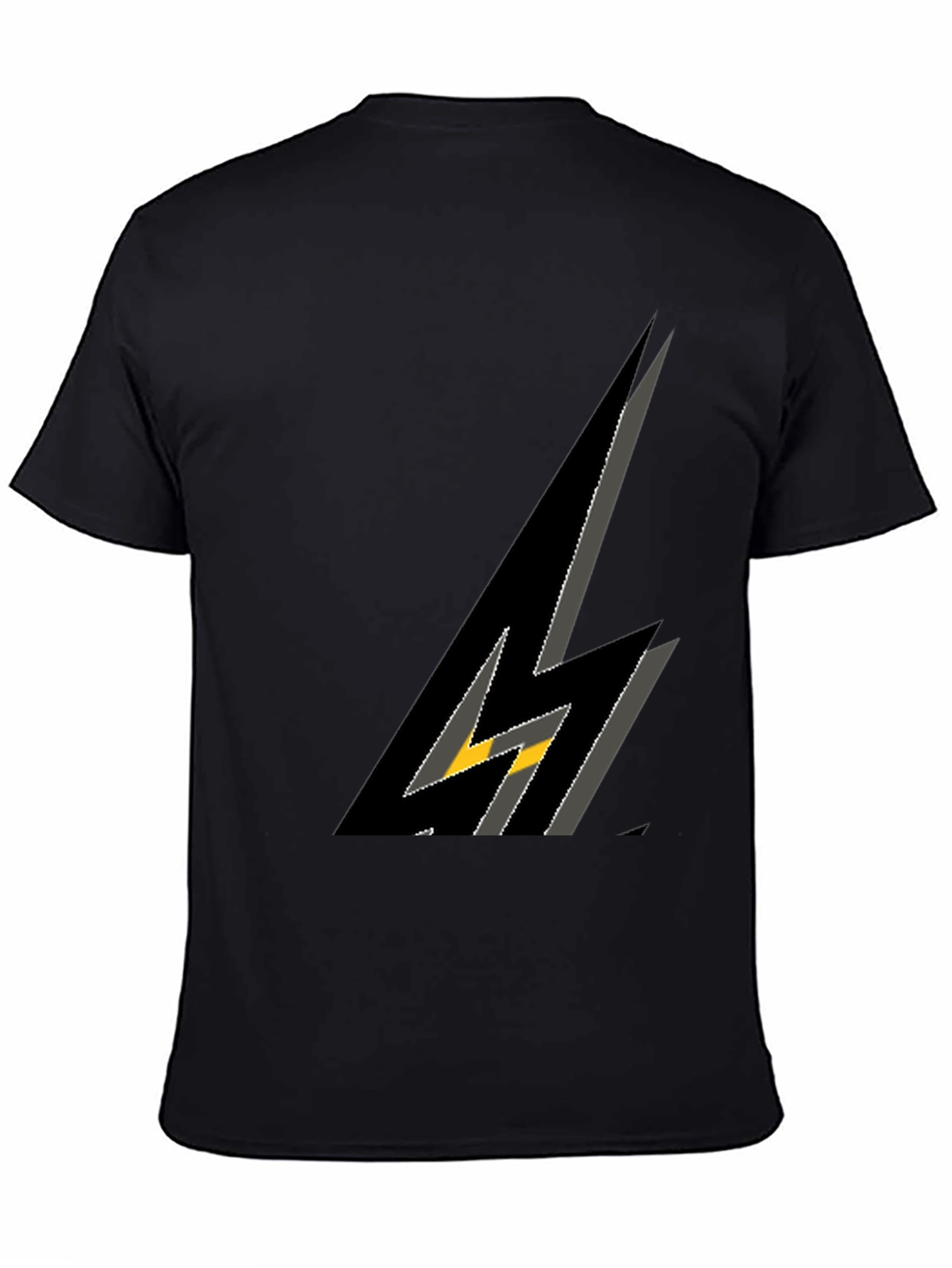 Stylish Black Graphic Tee - Lightning Bolt Design