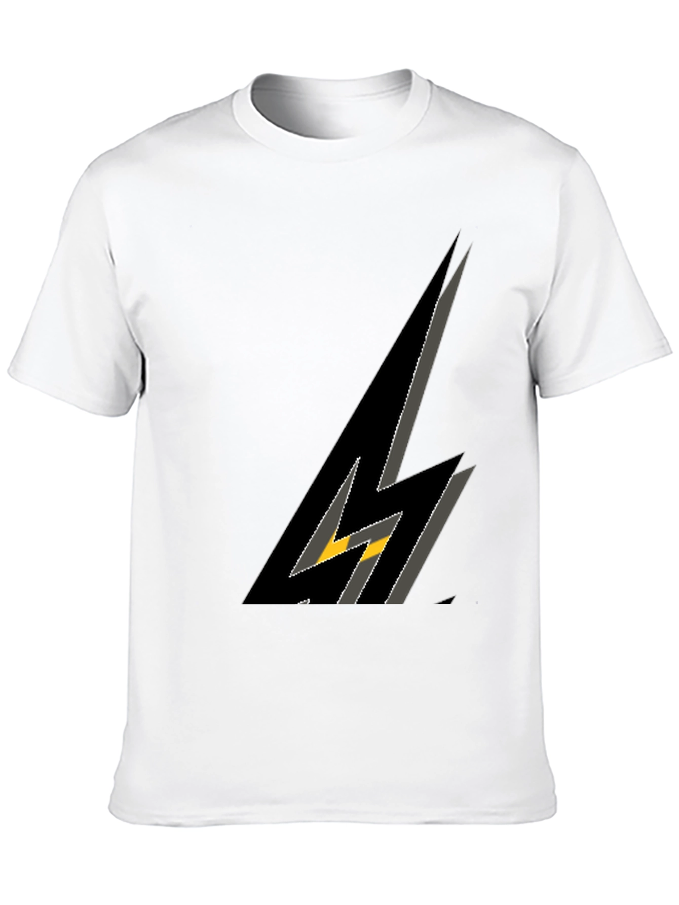 Stylish Black Graphic Tee - Lightning Bolt Design