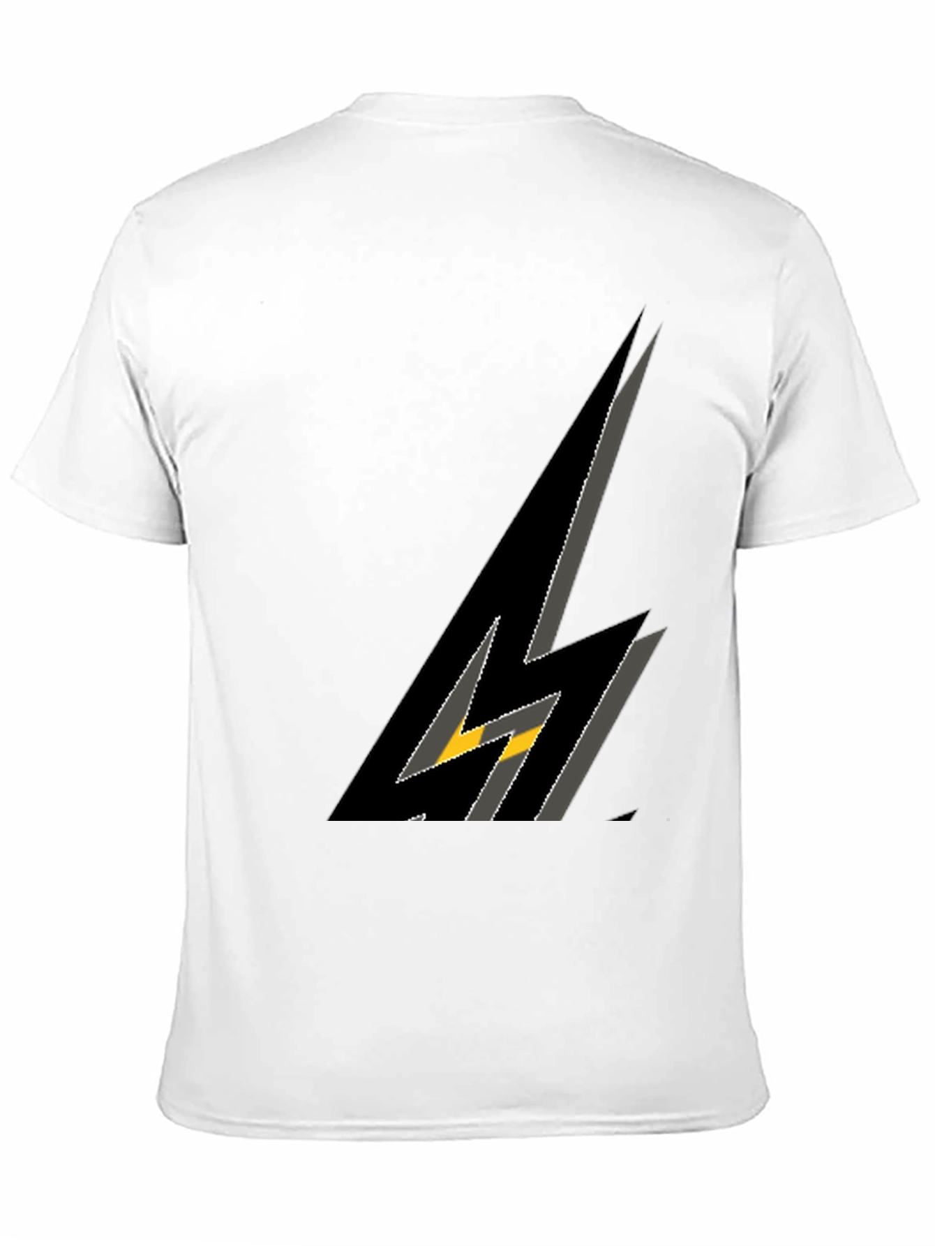 Stylish Black Graphic Tee - Lightning Bolt Design