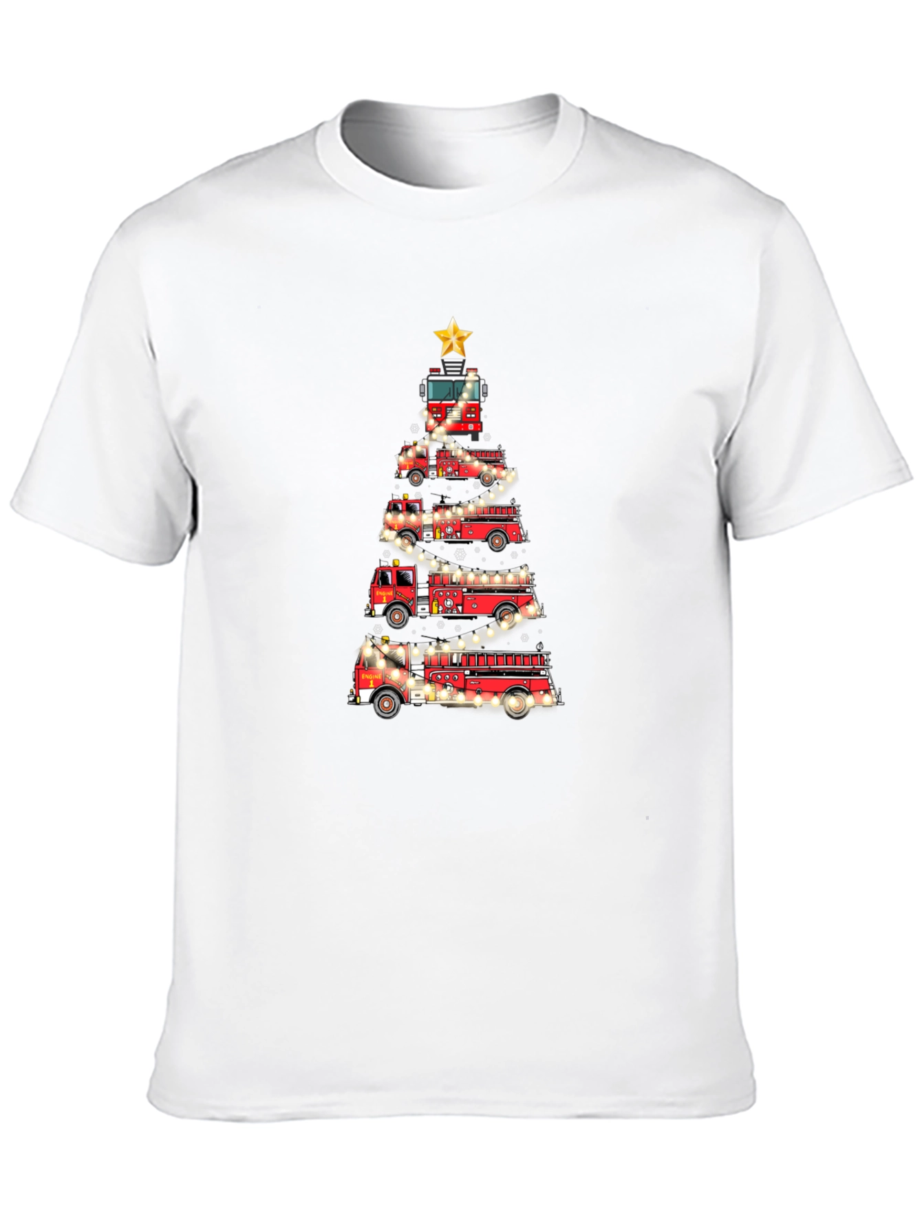 Fire Truck Christmas Tree T-Shirt