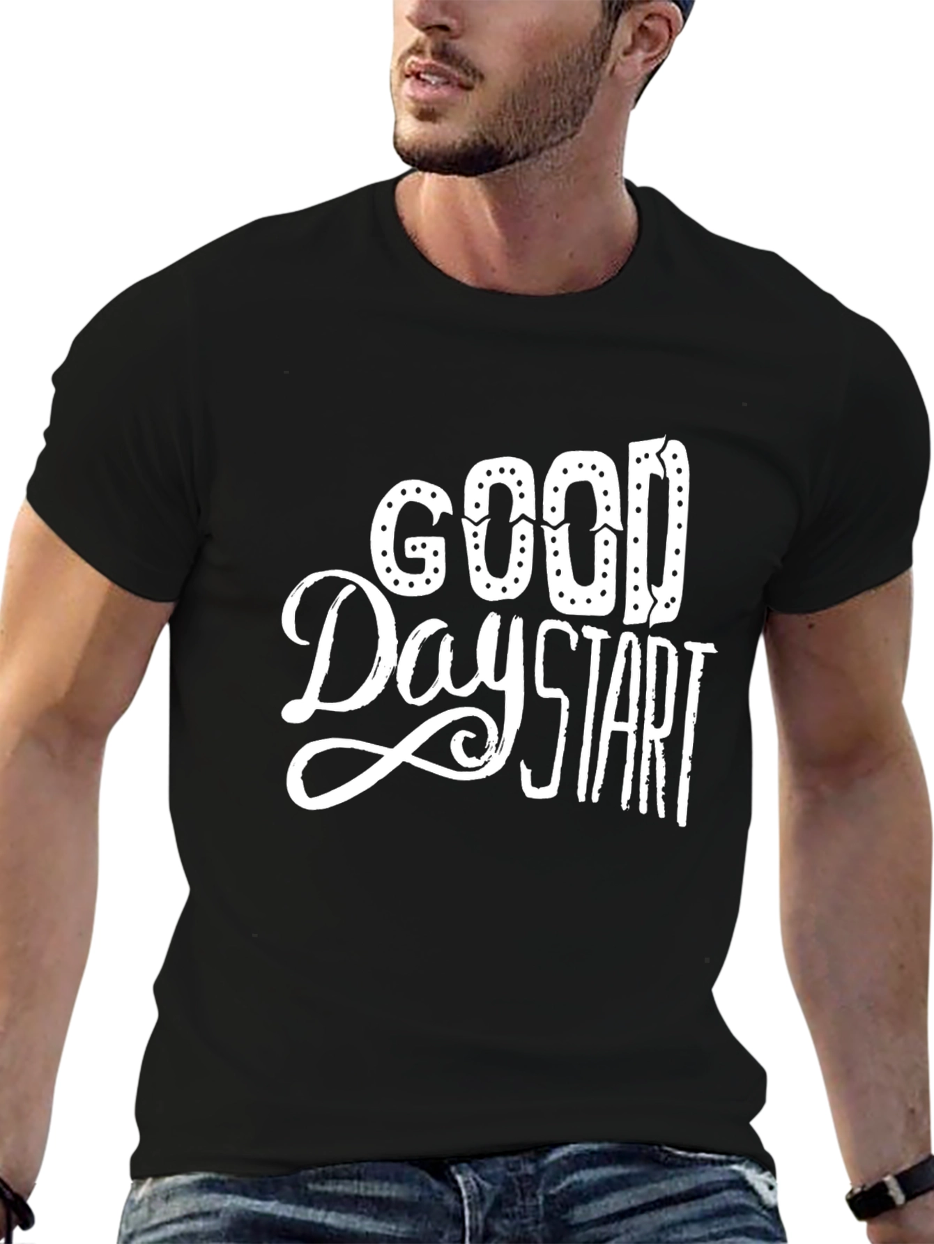 Good Day Start Graphic Tee - Black