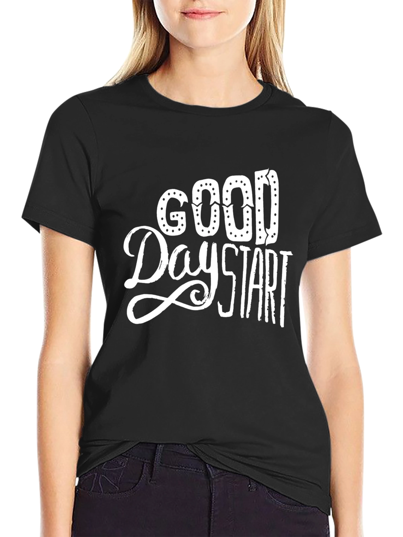 Good Day Start Graphic Tee - Black