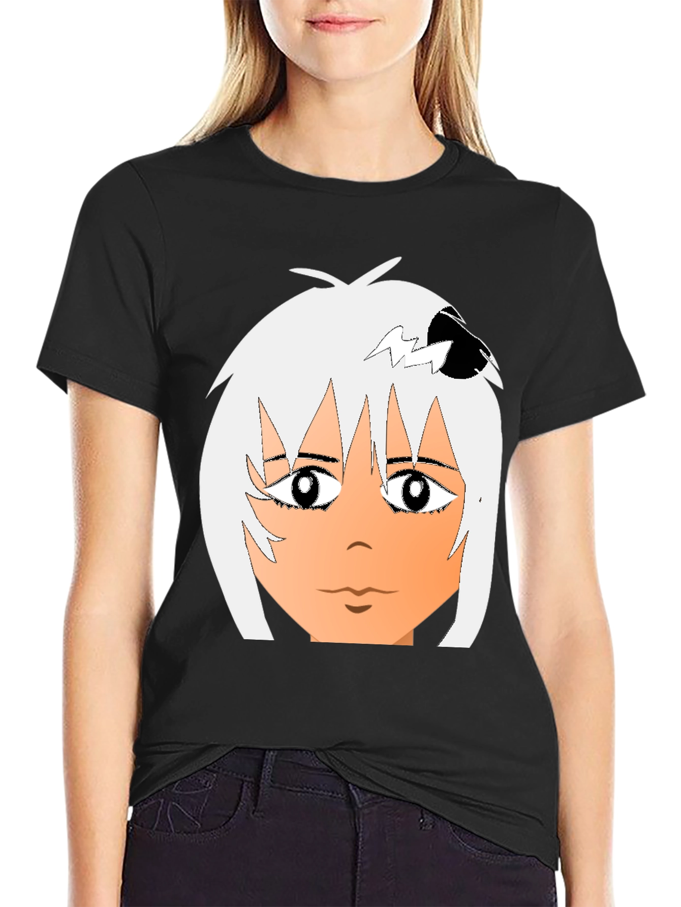 Anime Style Graphic Tee - Cool Black T-Shirt