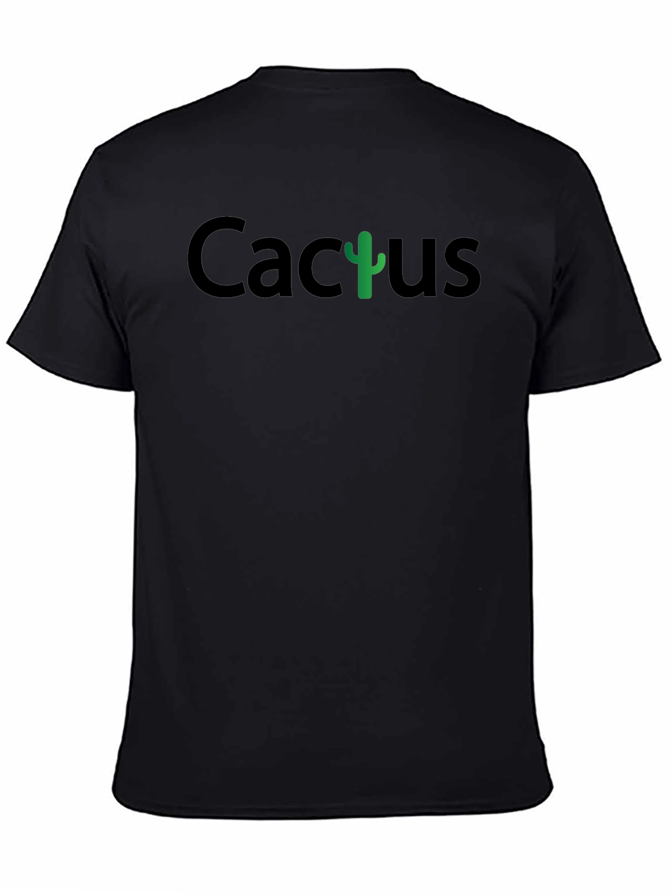 Cactus Graphic Print Black Crew Neck T-Shirt