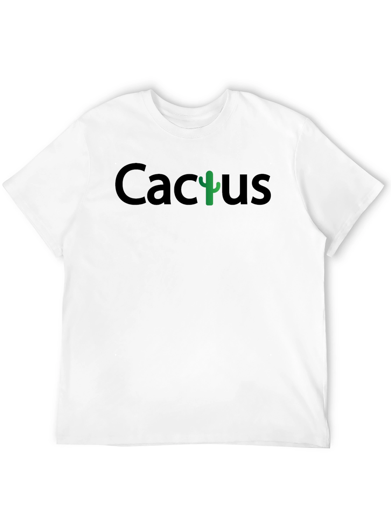 Cactus Graphic Print Black Crew Neck T-Shirt