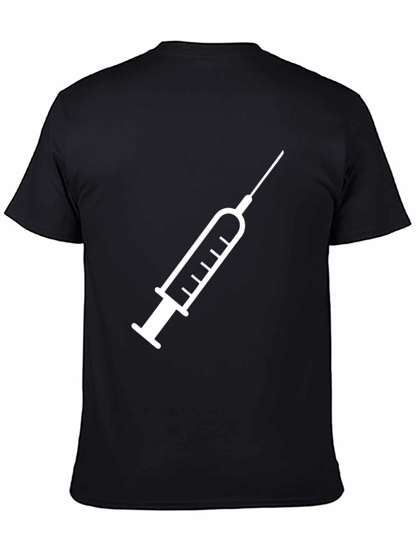 Medical Injection Graphic Tee - Black Cotton Comfort