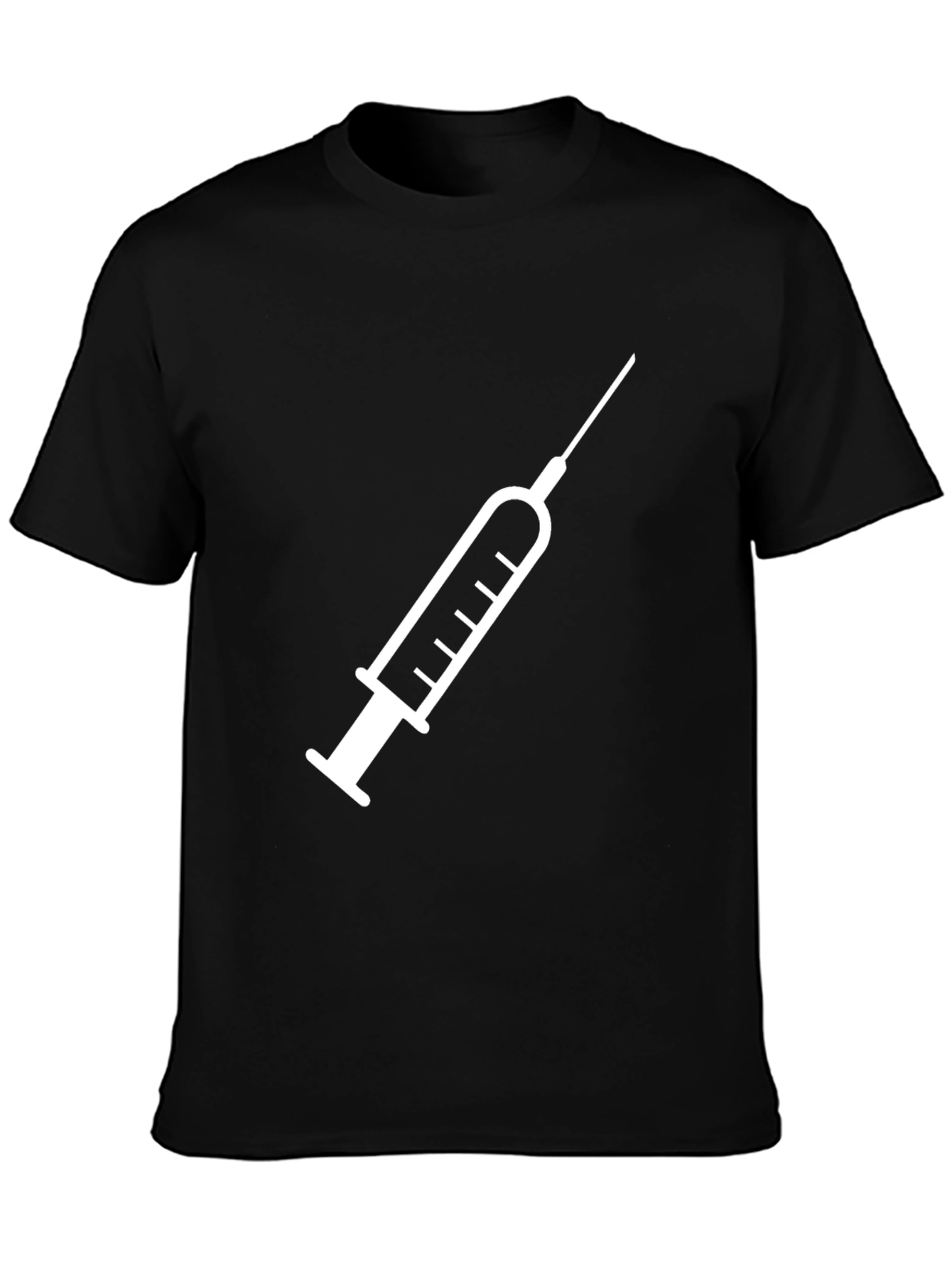 Medical Injection Graphic Tee - Black Cotton Comfort