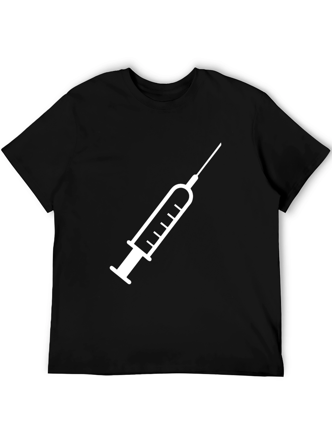 Medical Injection Graphic Tee - Black Cotton Comfort