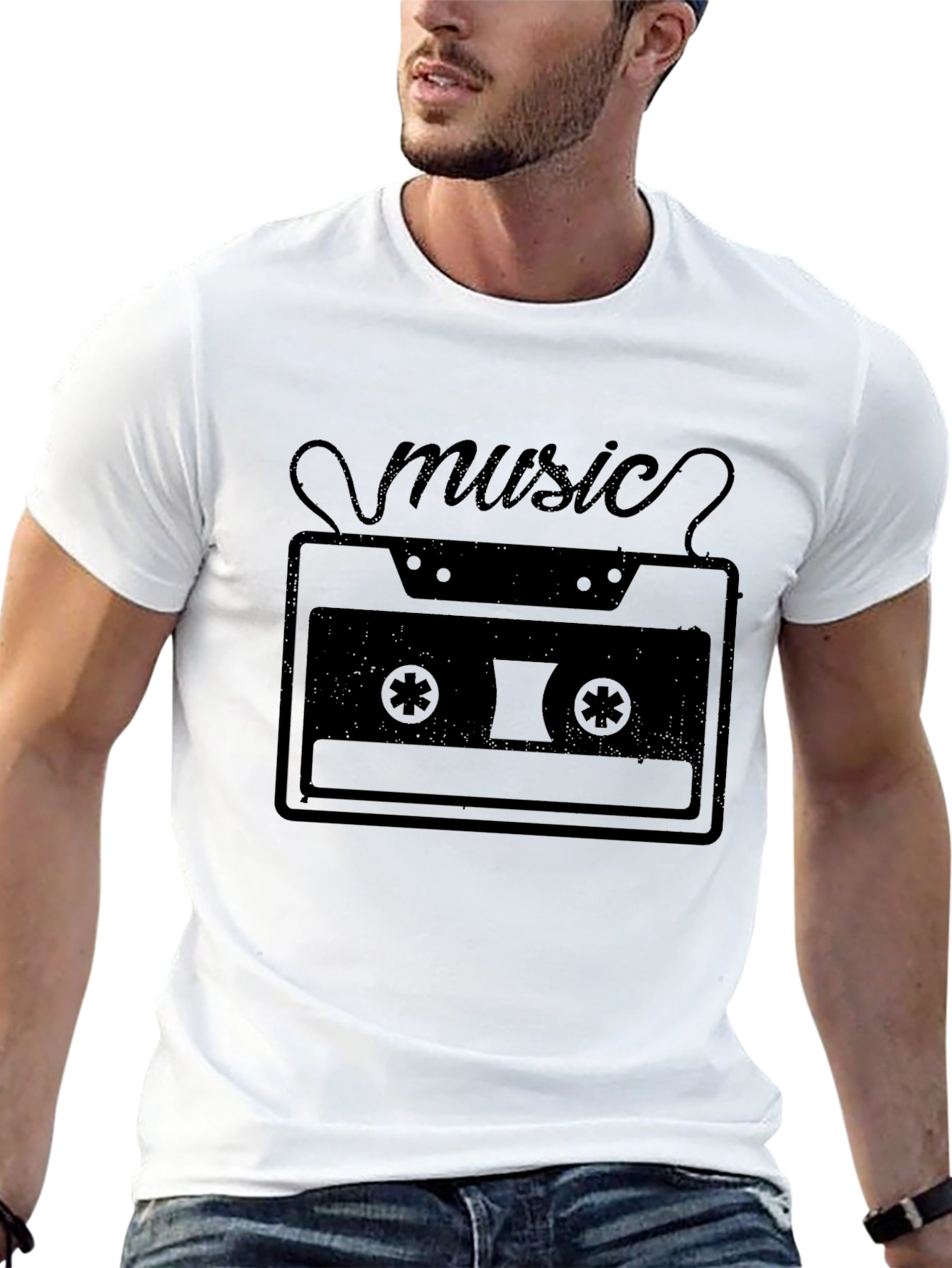 Retro Music Cassette Graphic T-Shirt