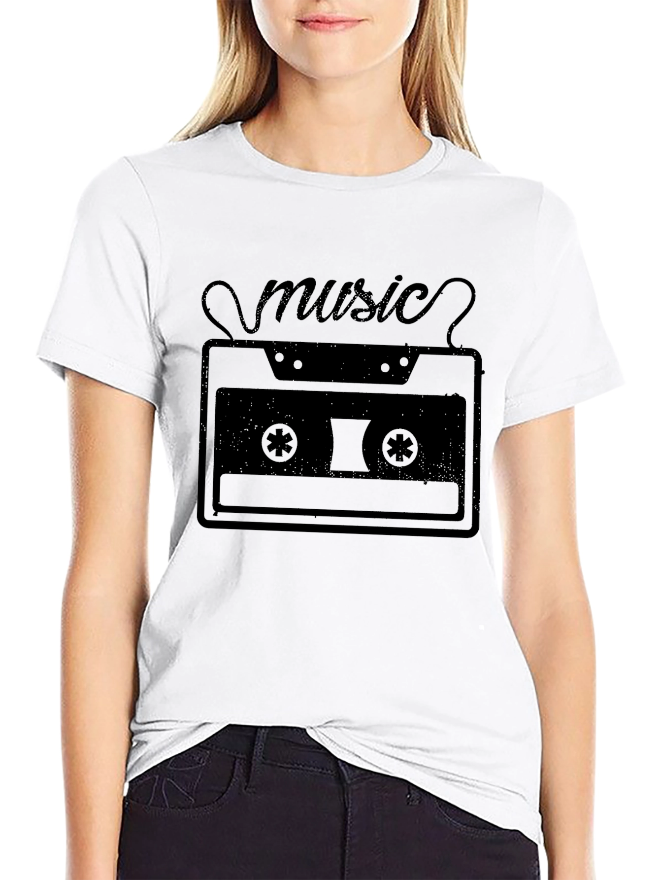 Retro Music Cassette Graphic T-Shirt