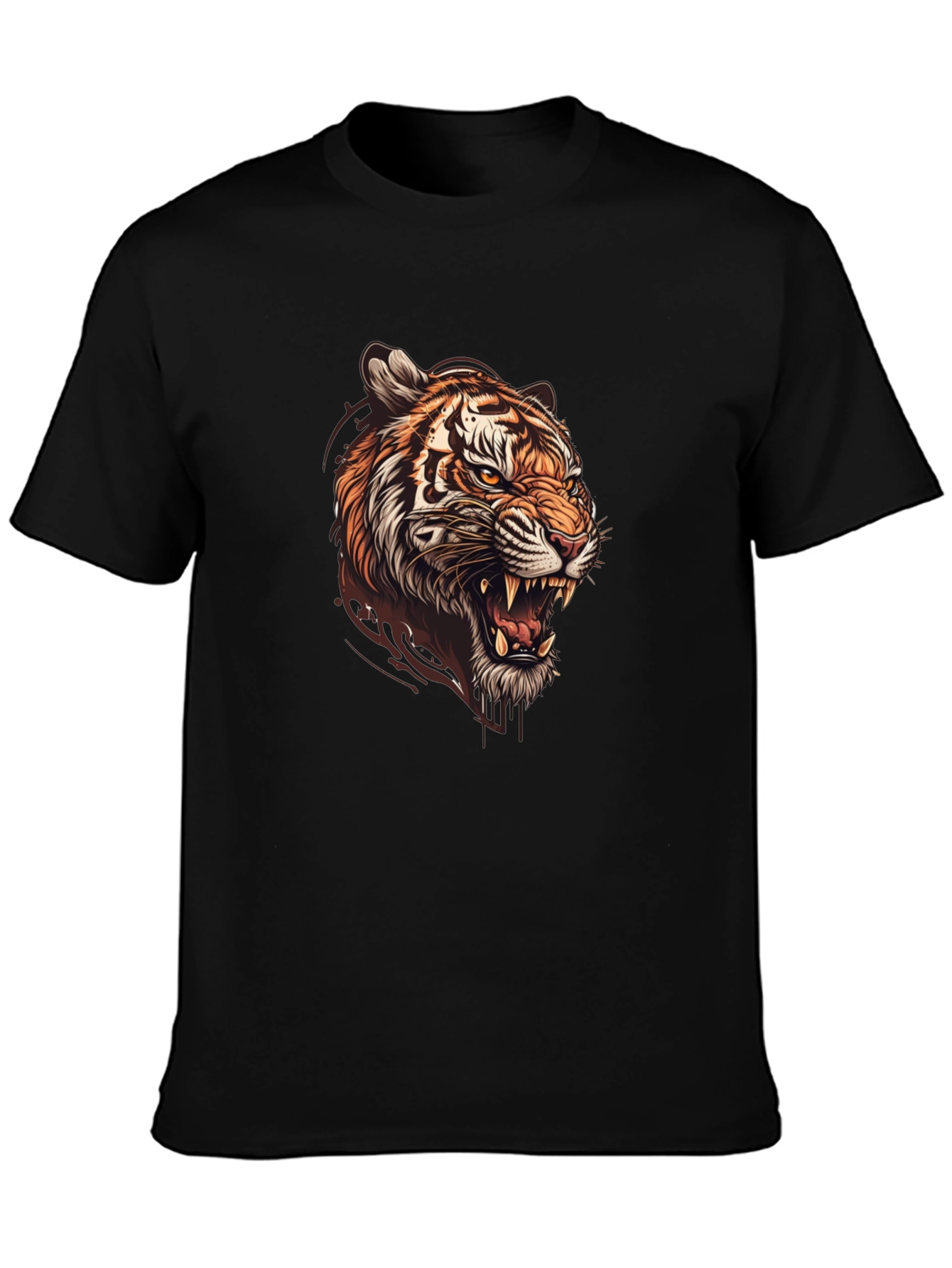 Tiger Graphic Black T-Shirt - Bold Design