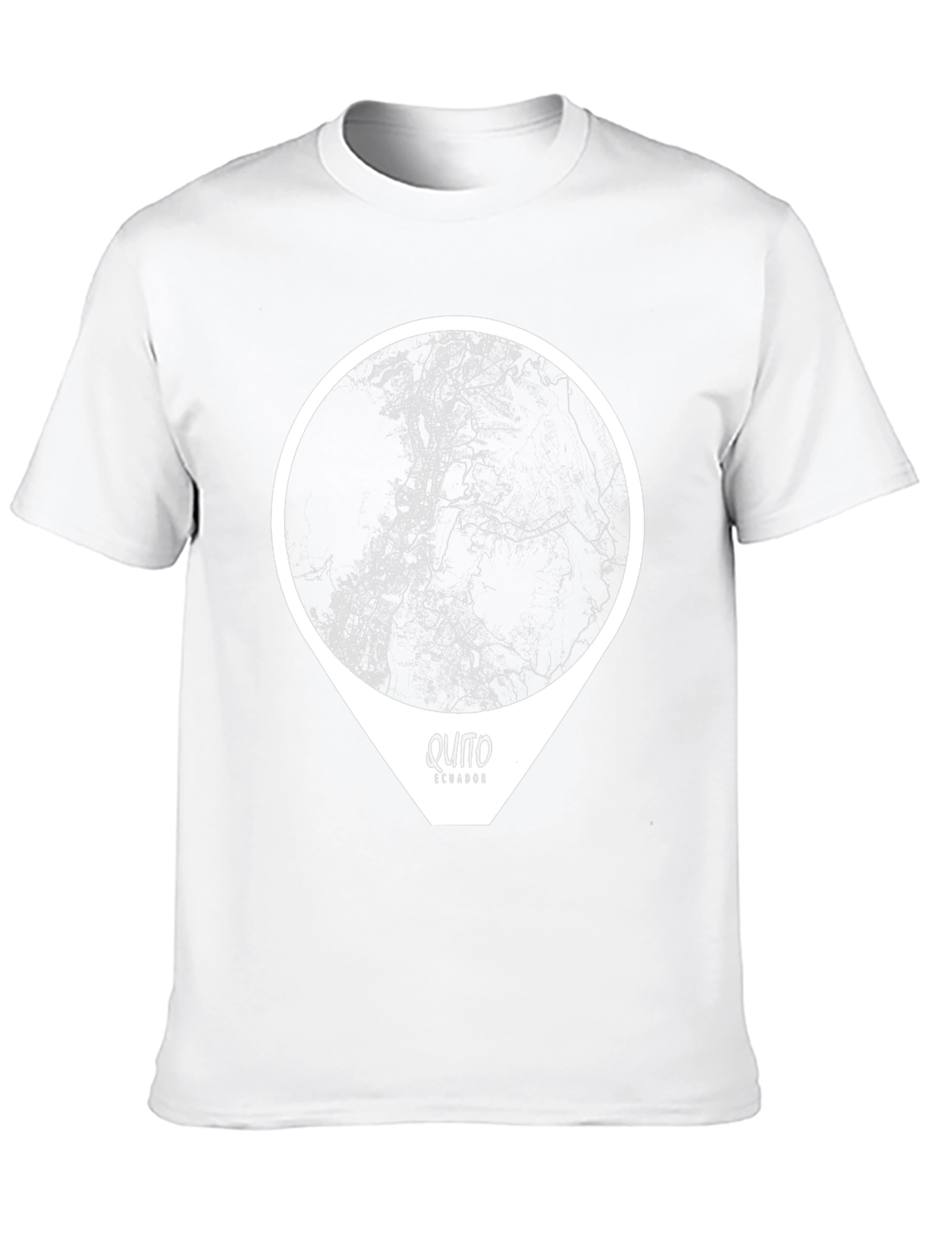 Quito Ecuador Map Graphic T-Shirt - Black