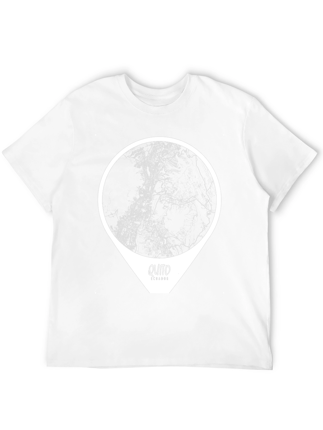 Quito Ecuador Map Graphic T-Shirt - Black