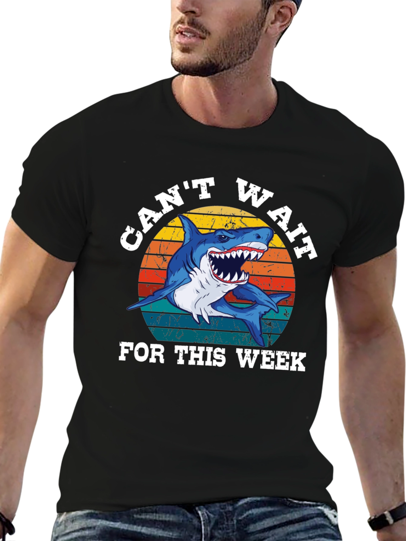 Cant Wait For This Week Shark Graphic Tee