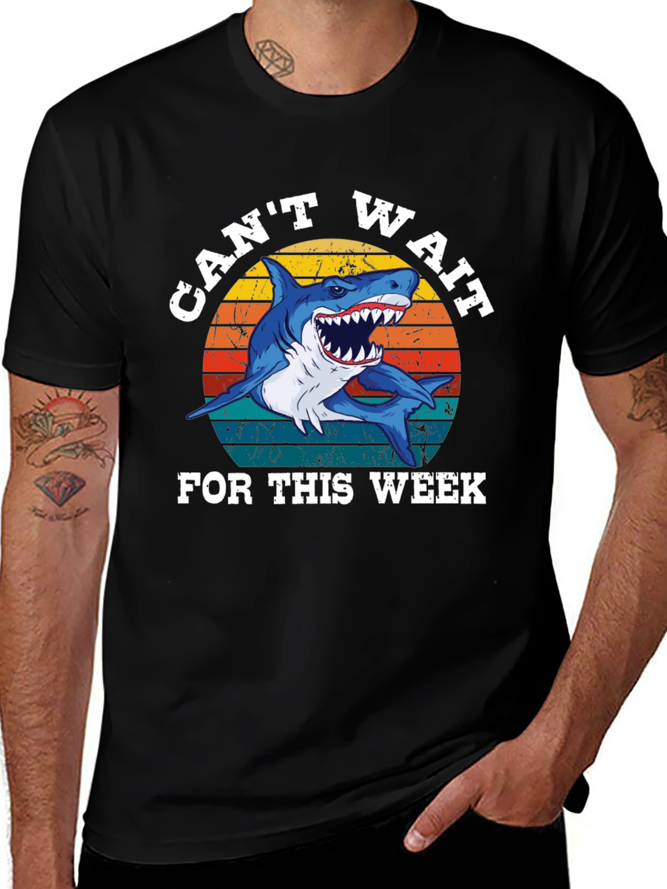 Cant Wait For This Week Shark Graphic Tee