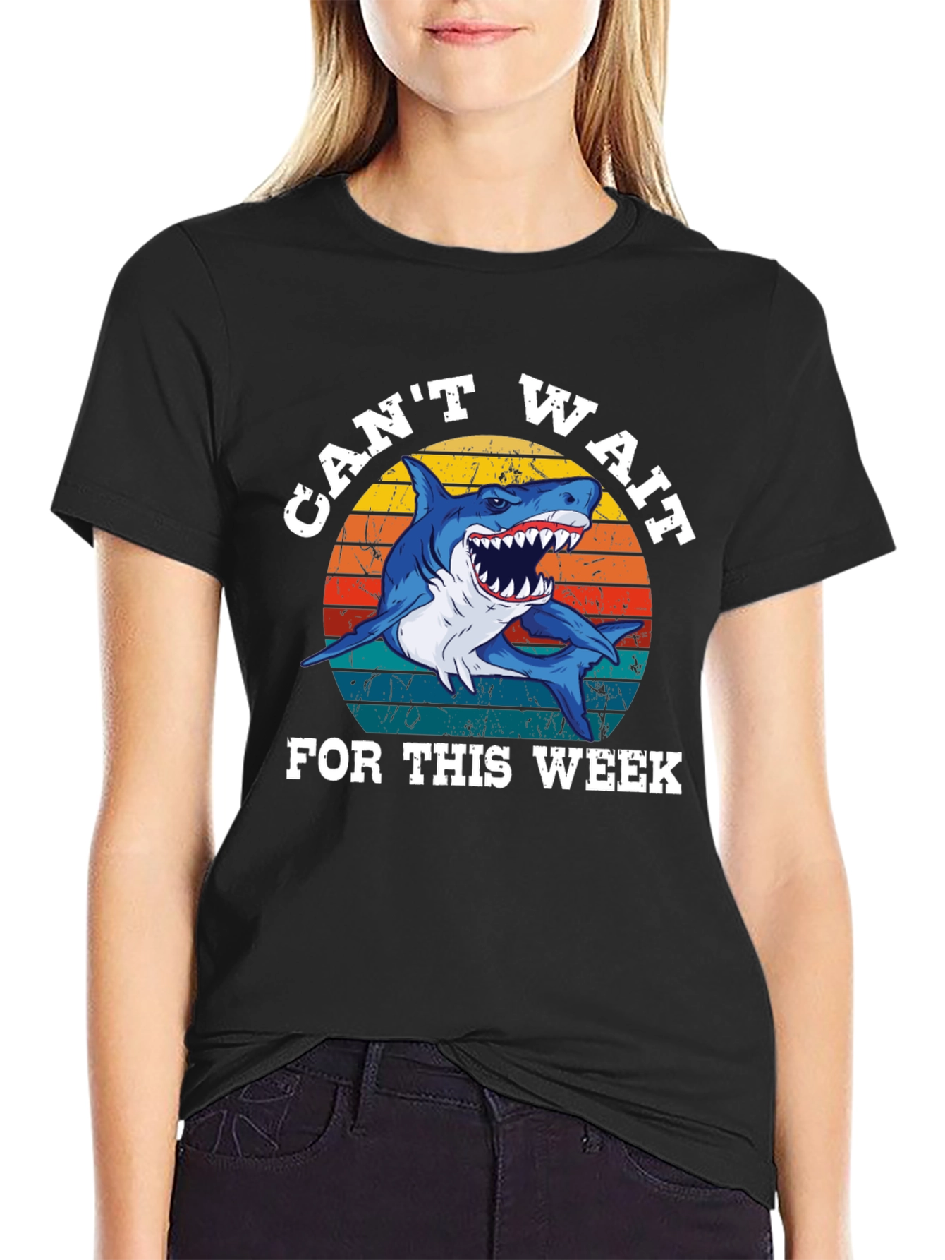 Cant Wait For This Week Shark Graphic Tee