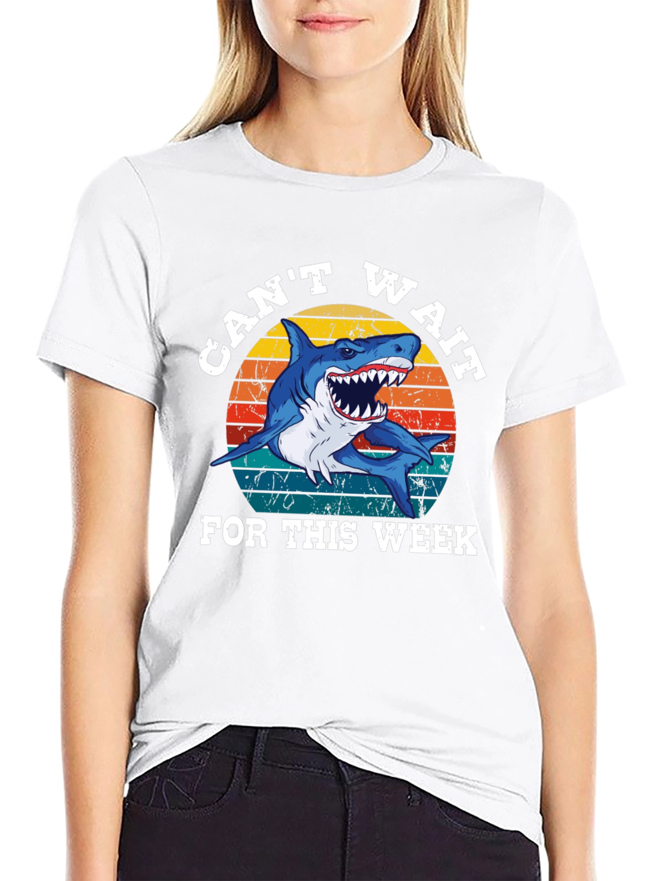Cant Wait For This Week Shark Graphic Tee