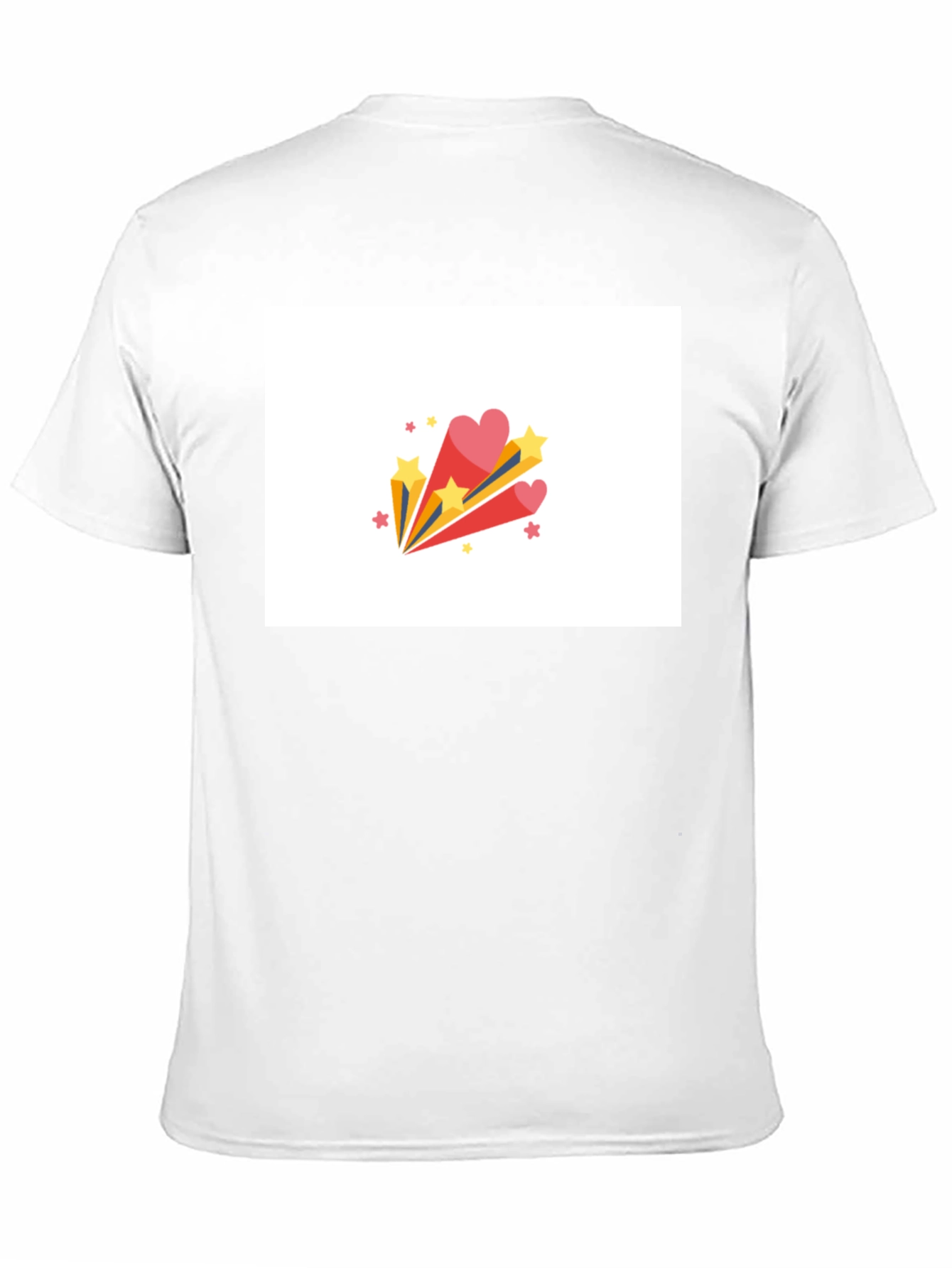 Stylish Black Tee with Heart & Star Burst Graphic