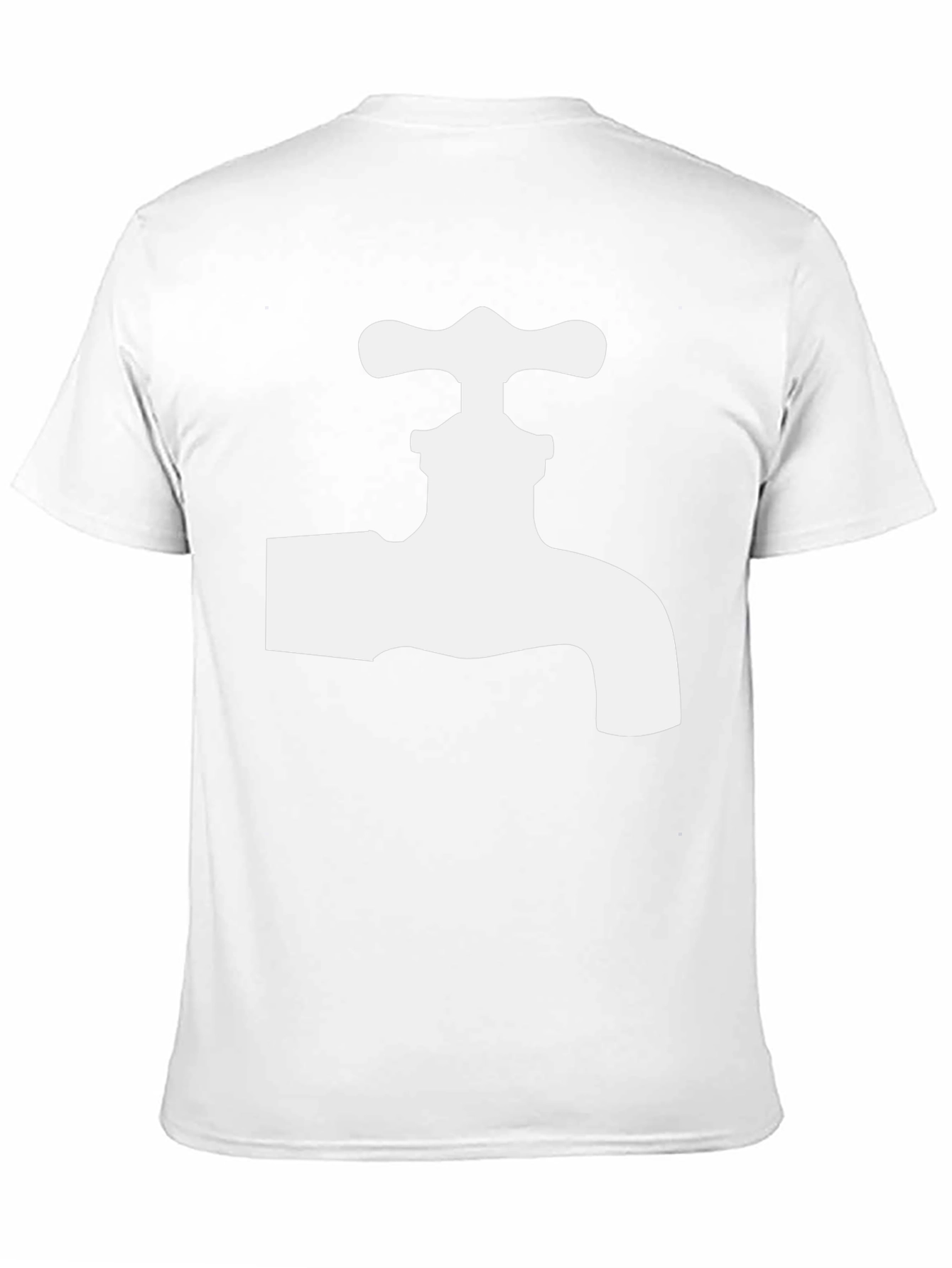 Black Tee with White Faucet Graphic